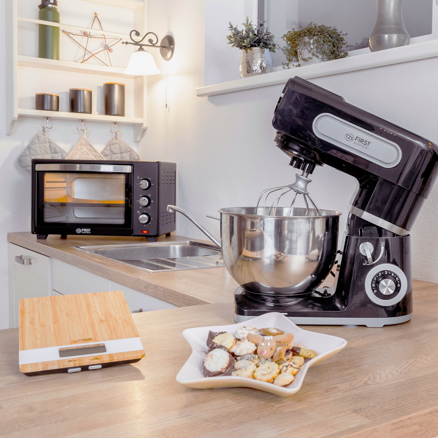 Professionelle Küchenmaschine, Teigknetmaschine, 1500 W, 6L Behälter