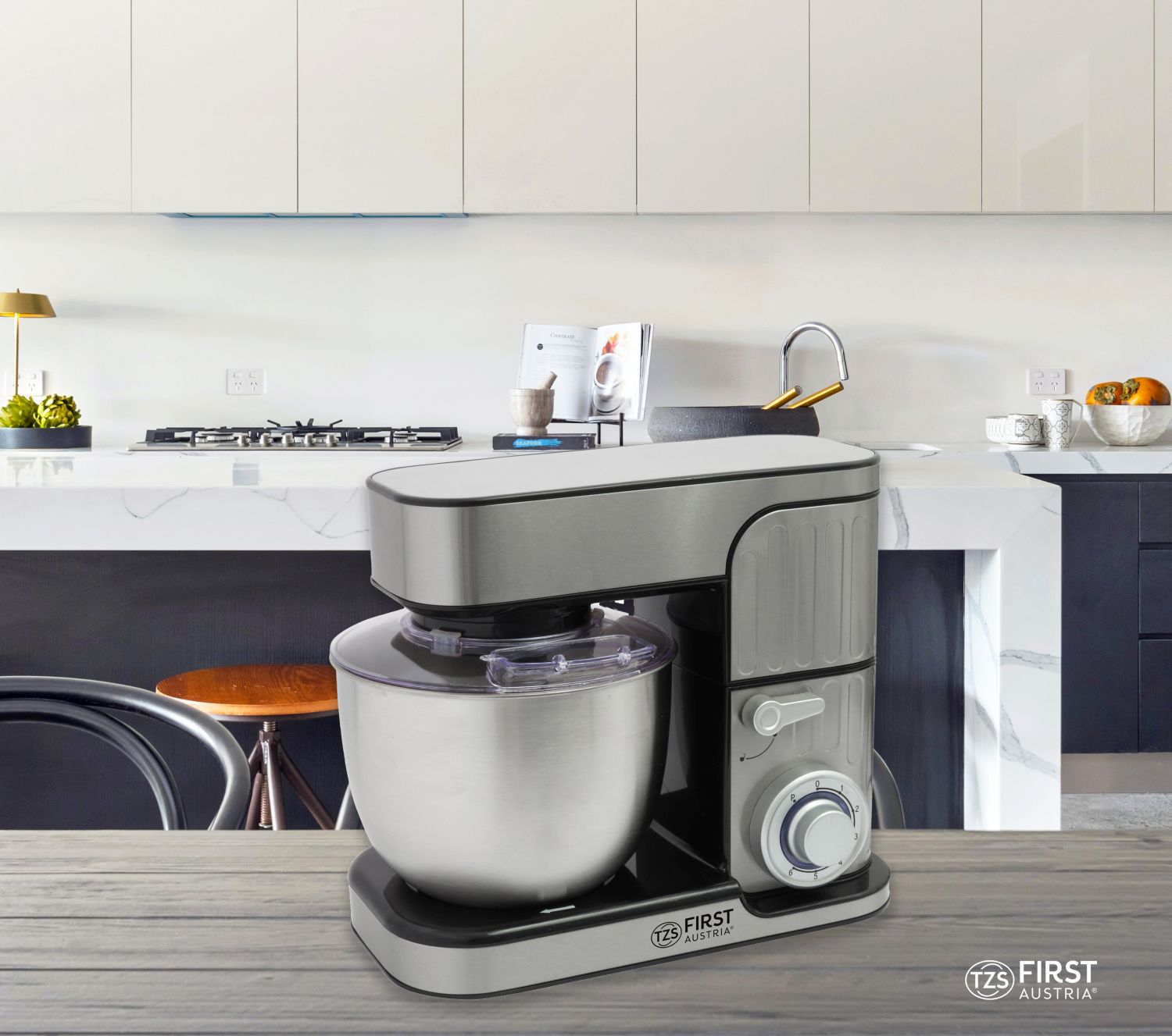 Profi Küchenmaschine 1300 W, 5L Behälter, 6 Geschwindigkeiten