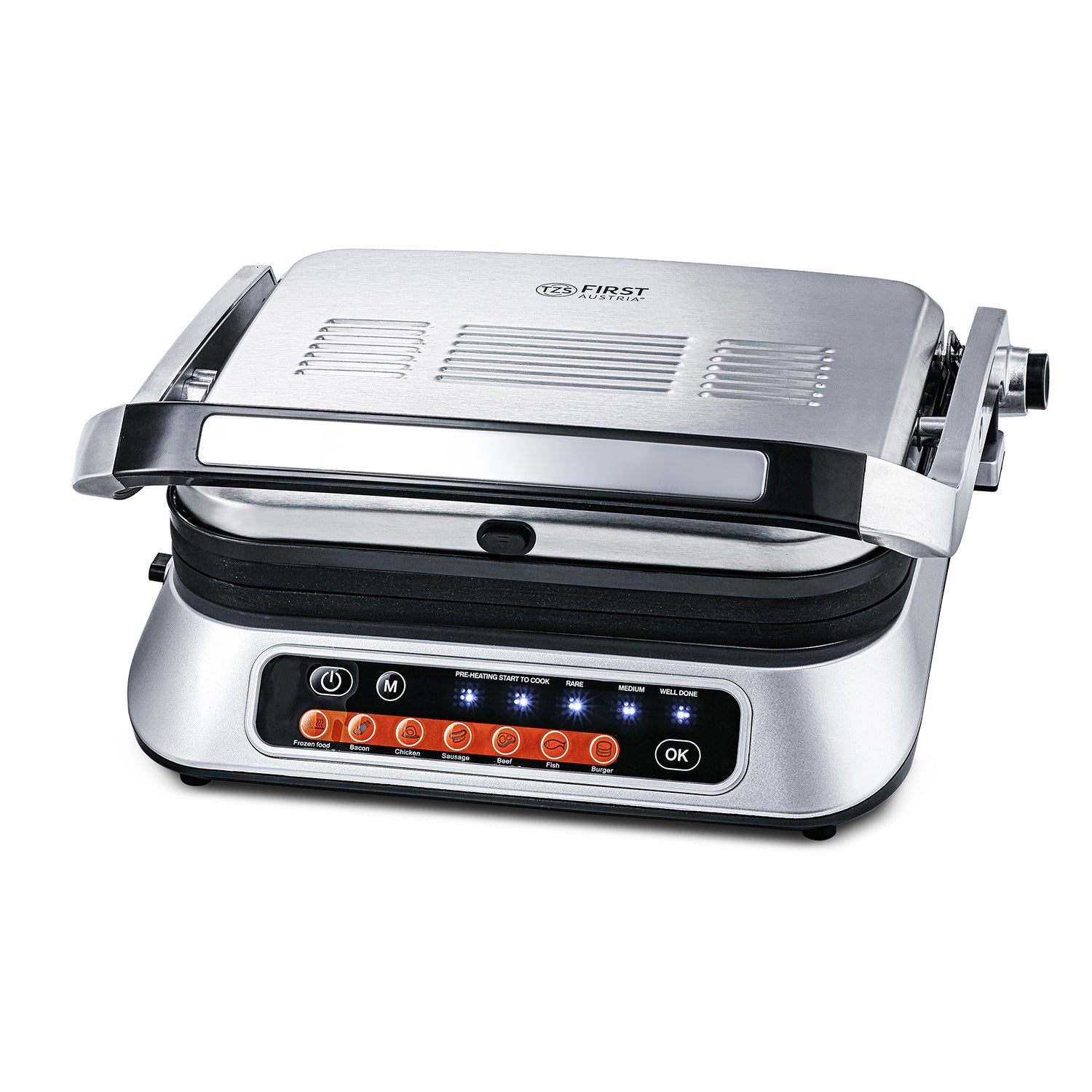 Kontaktgrill digital, Tischgrill, 2100W, antihaftbeschichtete Platten
