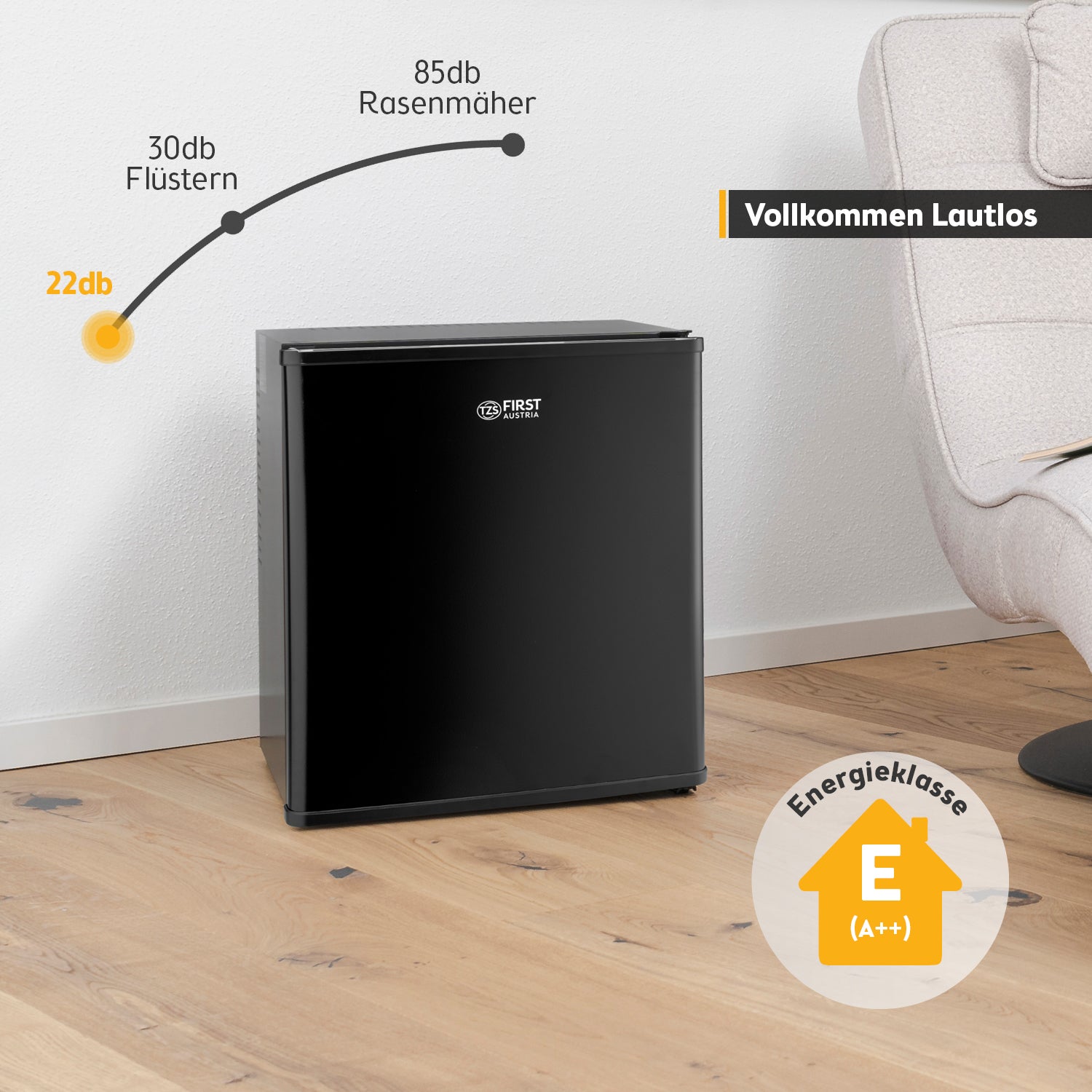 Minikühlschrank 30 L Mattschwarz