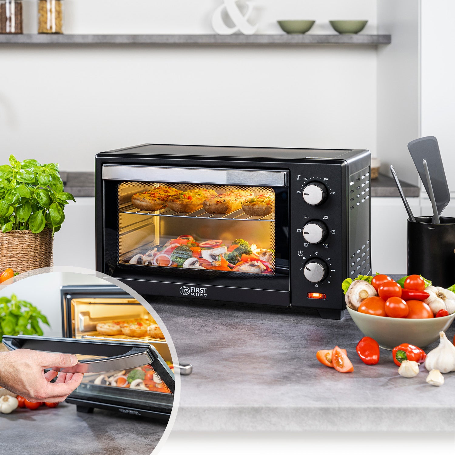 Mini-Backofen 20L, mit Umluft, platzsparend