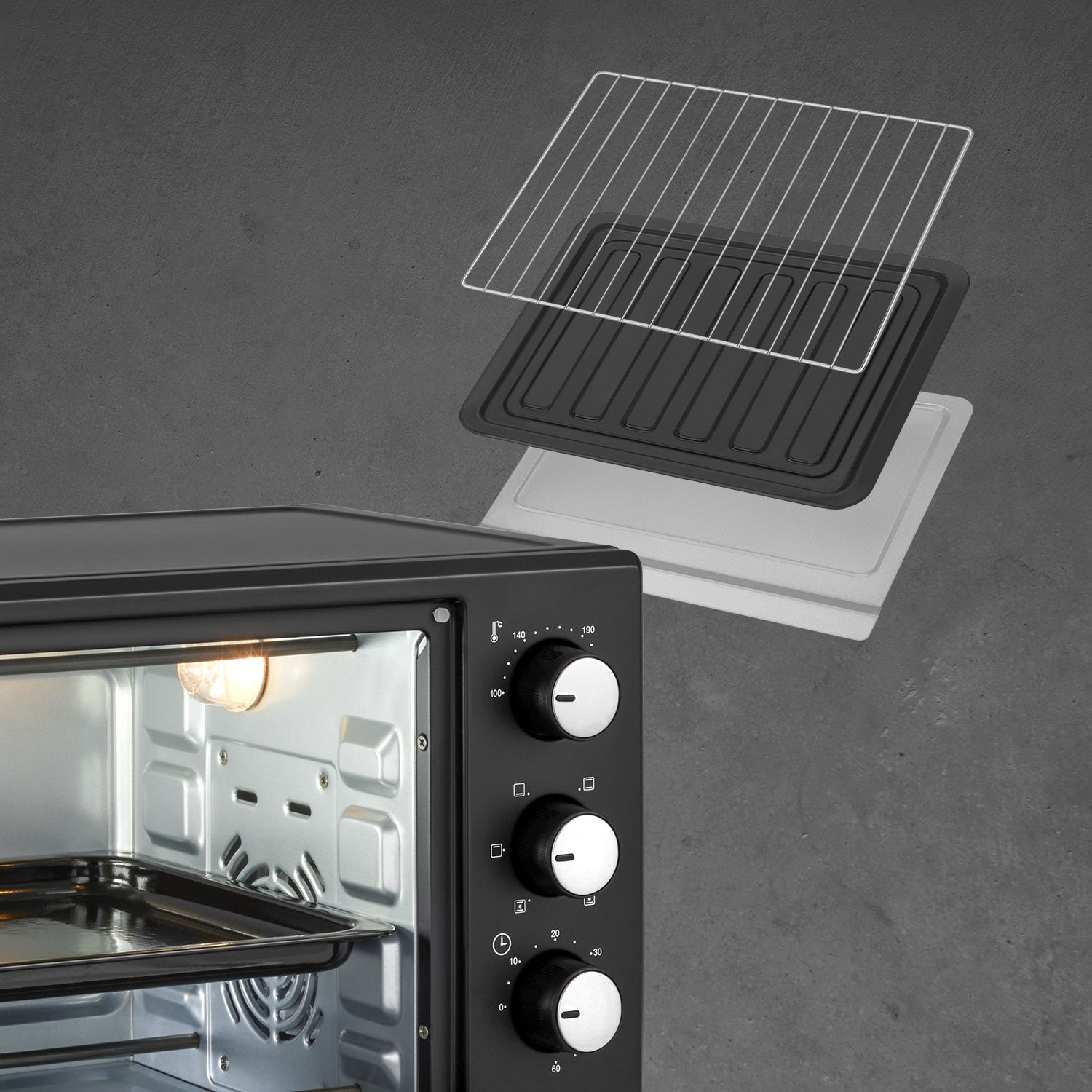 Mini-Backofen 20L, mit Umluft, platzsparend