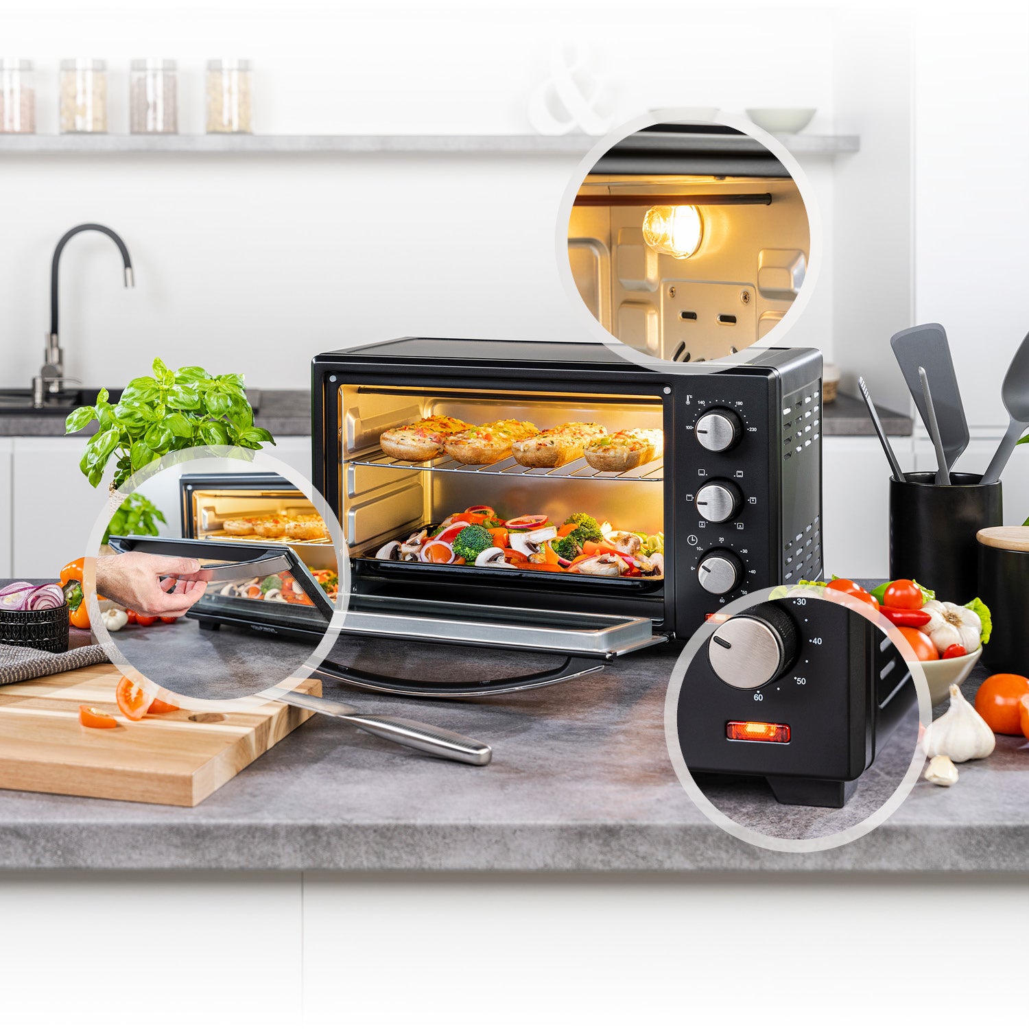 Mini-Backofen 20L, mit Umluft, platzsparend