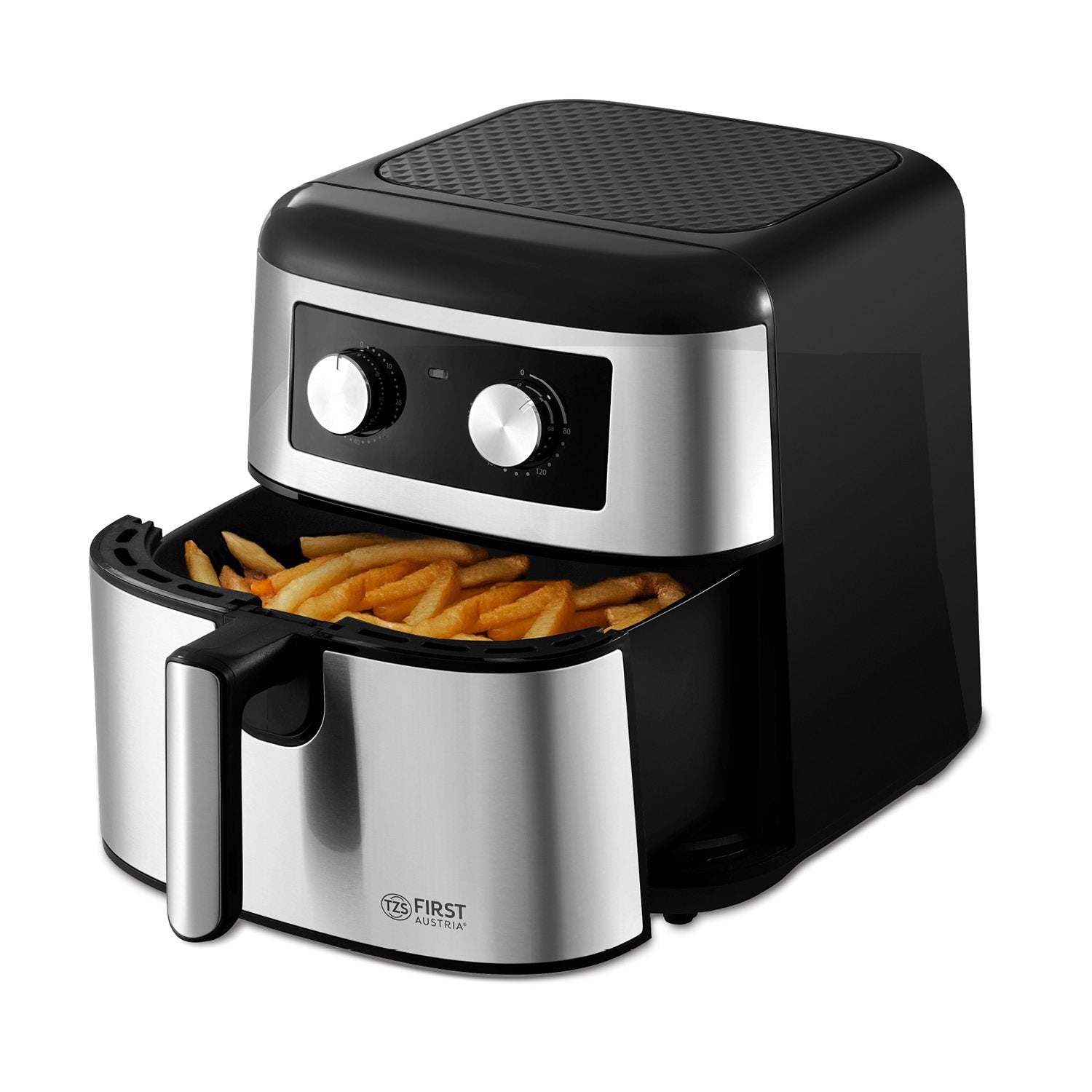 Heißluftfritteuse 8 l – mechanisch, 1700 W, Antihaft, Timer, leise, fettarm & kompakt