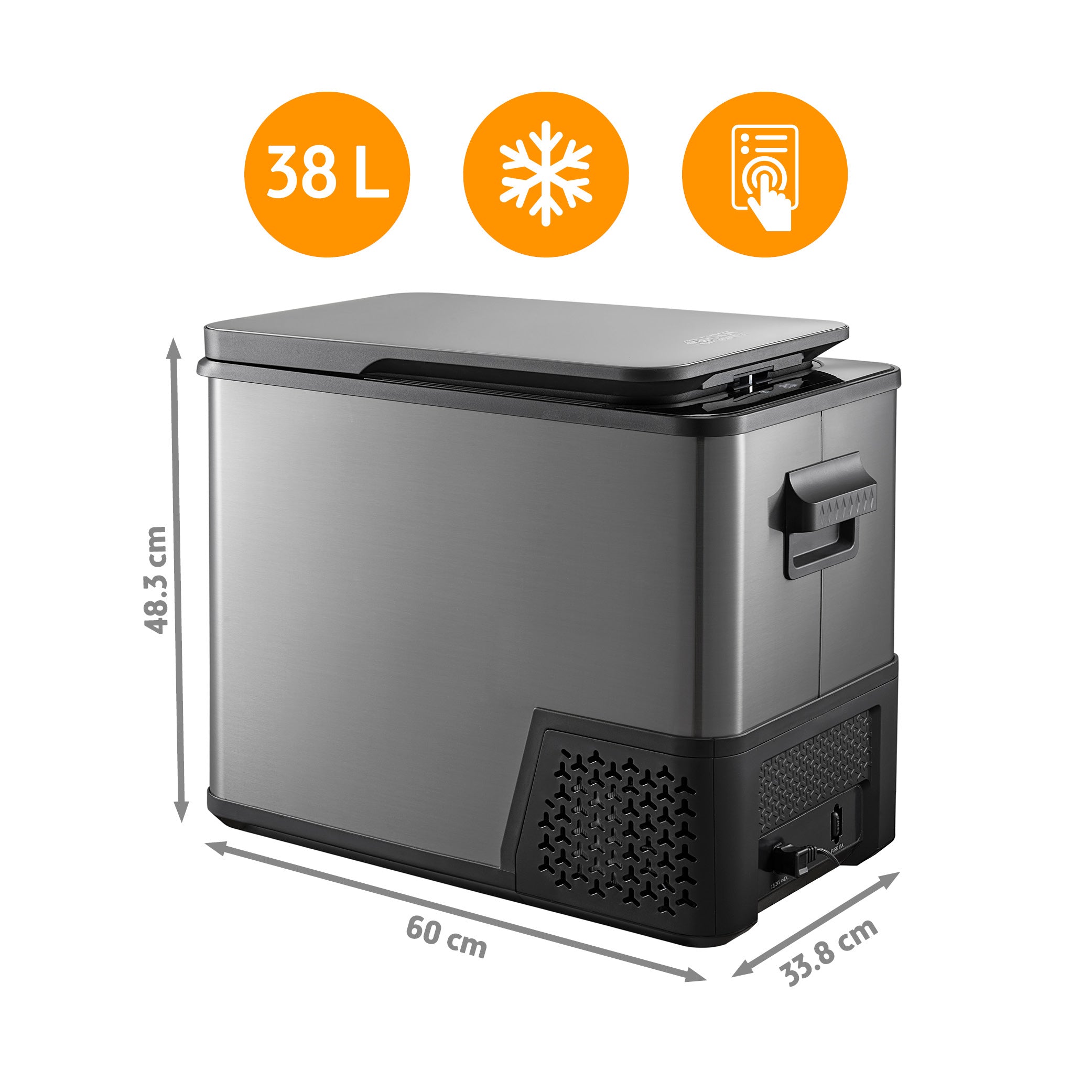 Kompressor-Kühlbox 38L, Dark Steel, Anti-Fingerprint