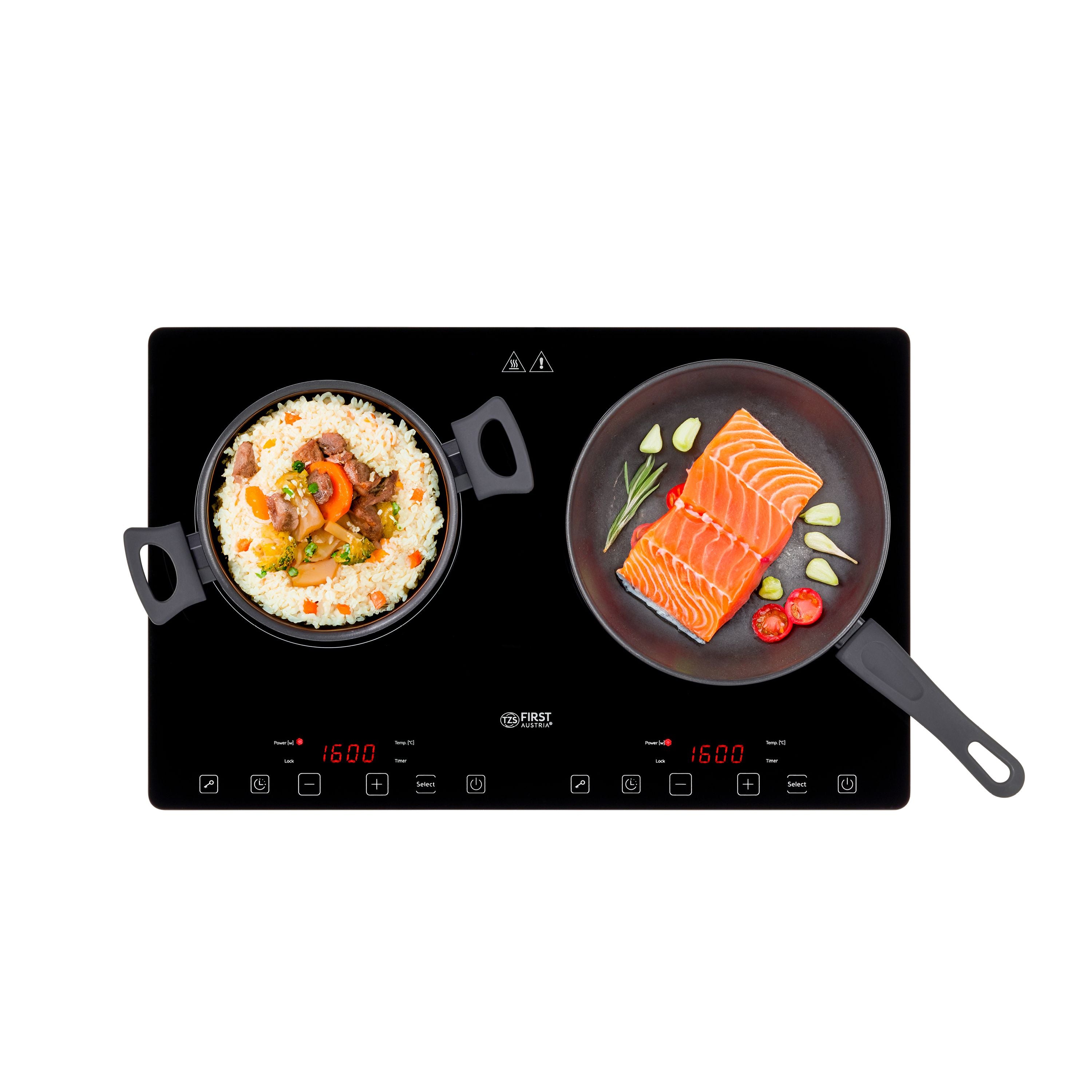 Doppel-Induktionskochplatte 3400 W, Touch-Bedienung, mit Timer