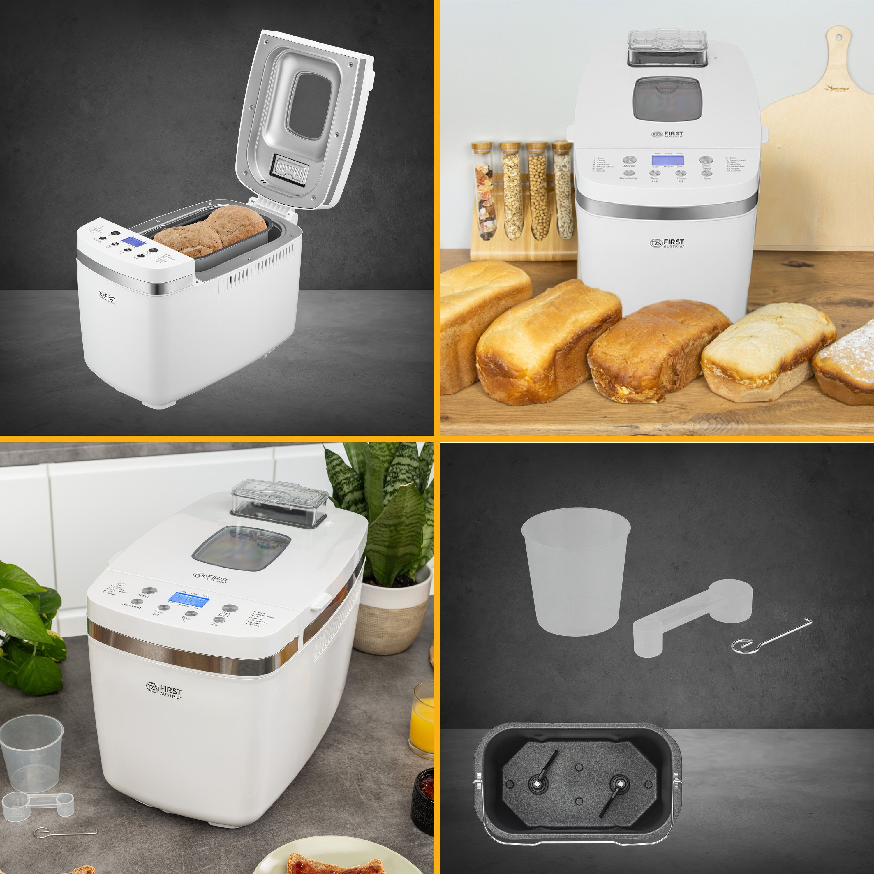 Brotbackmaschine 900g, 13 Programme, Antihaft-Beschichtung