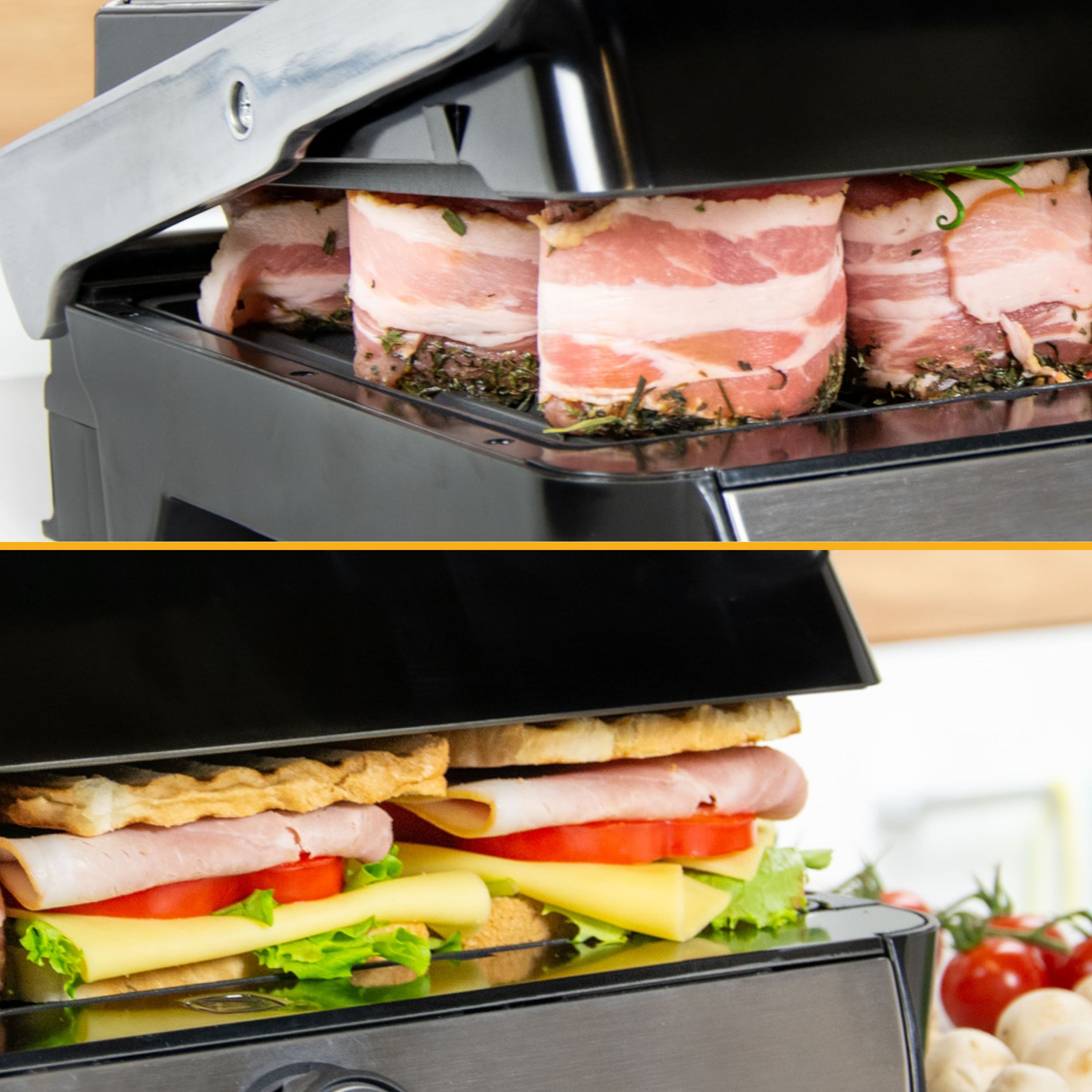 Tischgrill 1800 W, antihaftbeschichtet, 180° klappbar