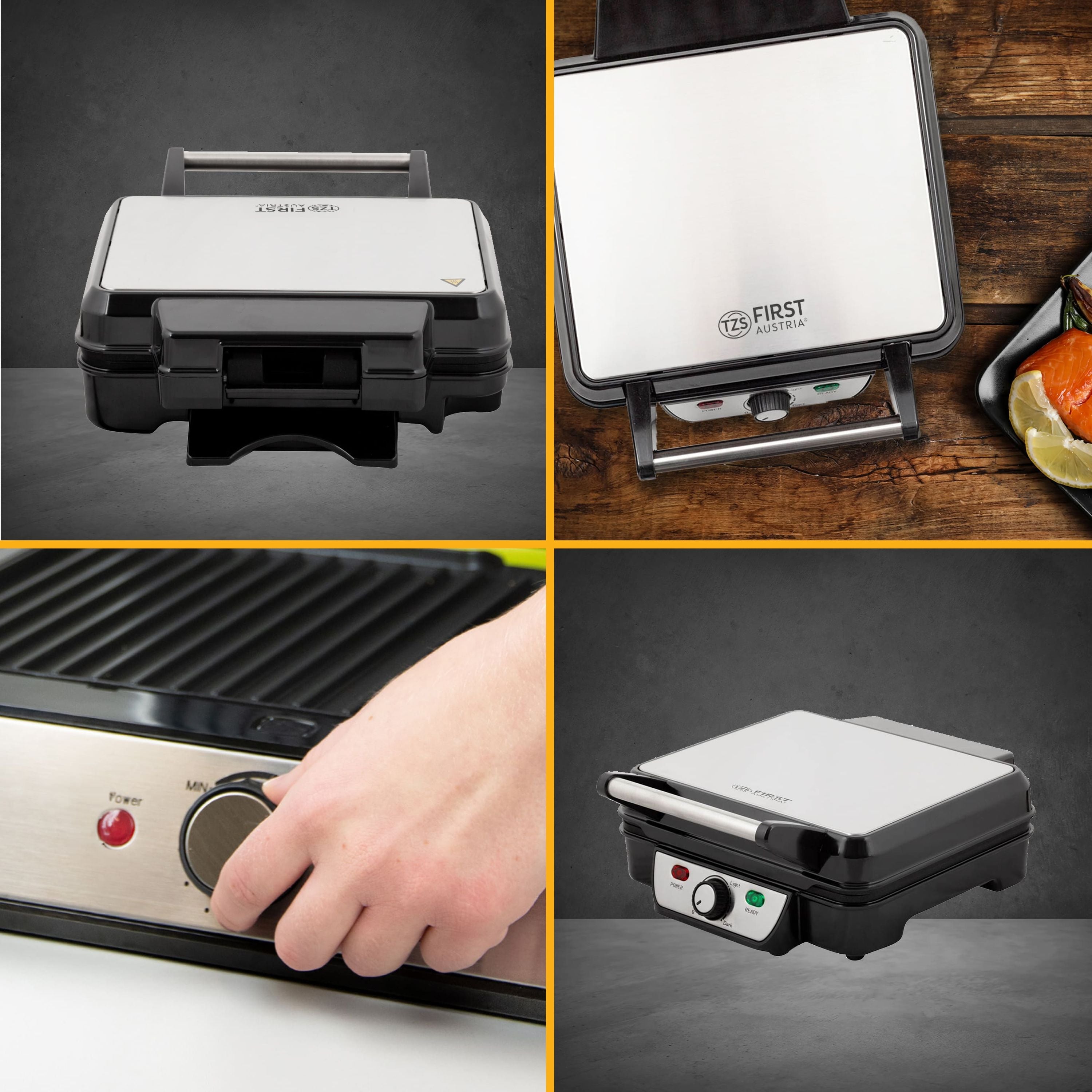 Tischgrill 1800 W, antihaftbeschichtet, 180° klappbar