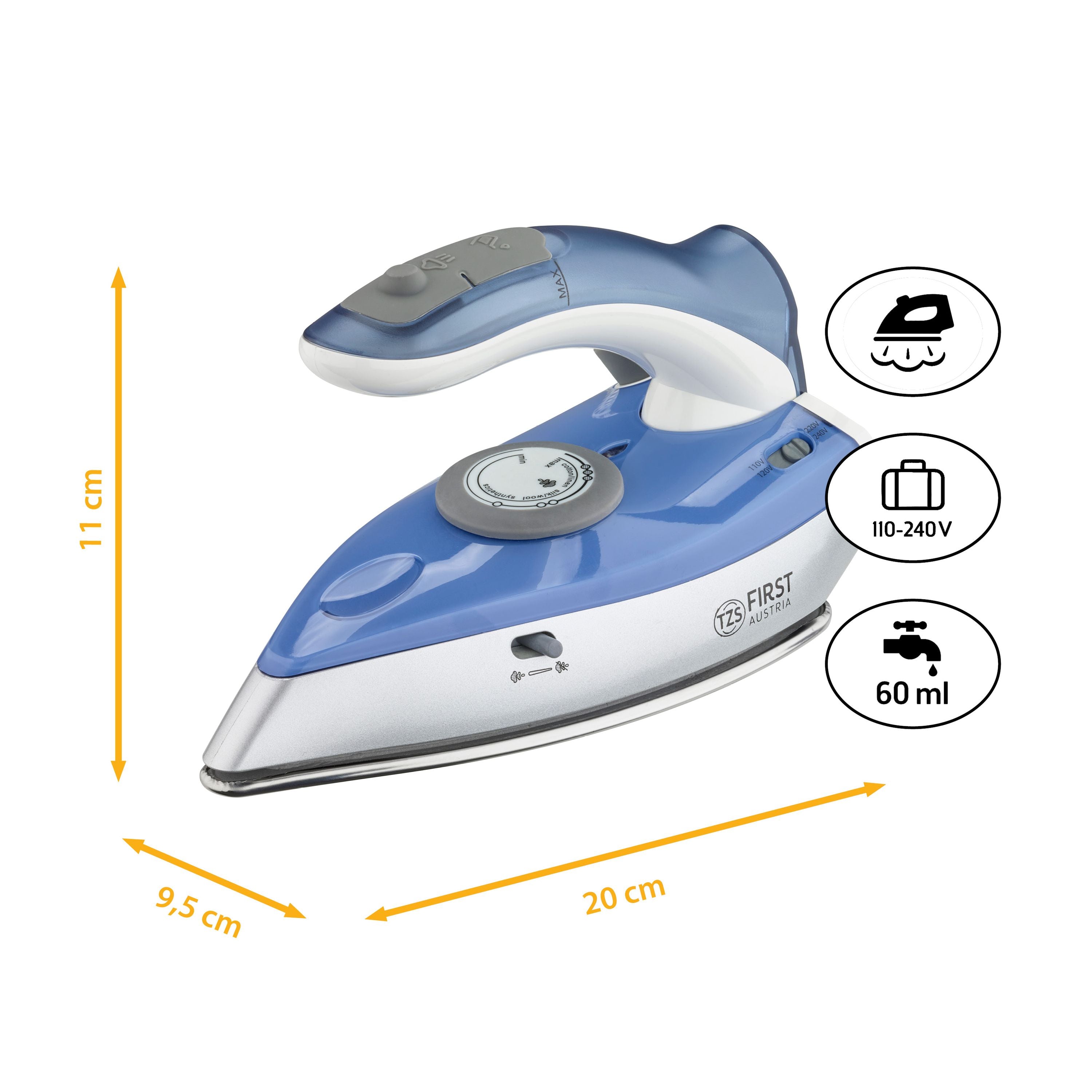 Reisebügeleisen, Mini Bügeleisen mit Klappgriff, Reise Bügeleisen