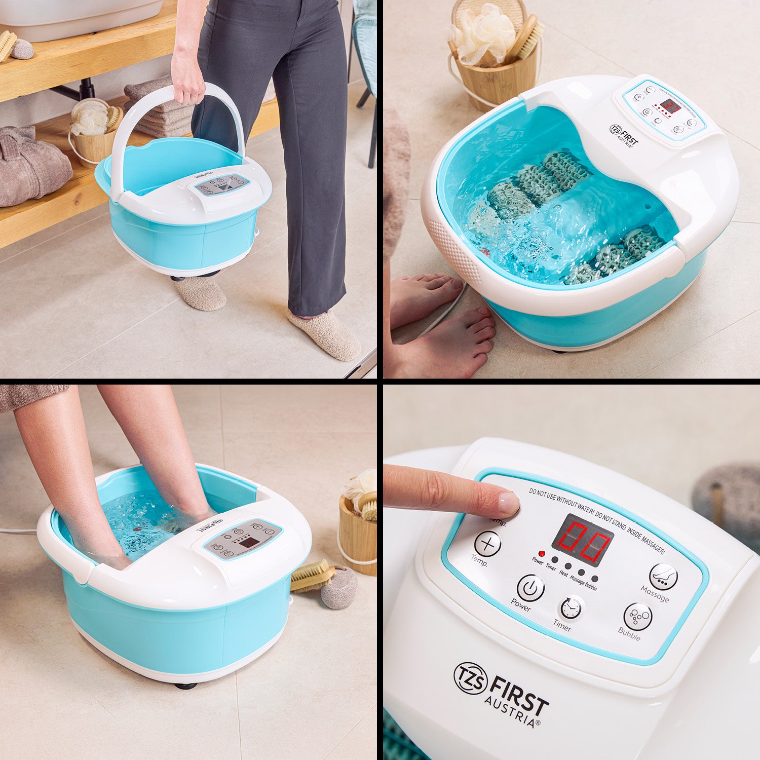 Professional foot spa, vibration massage, bubble function