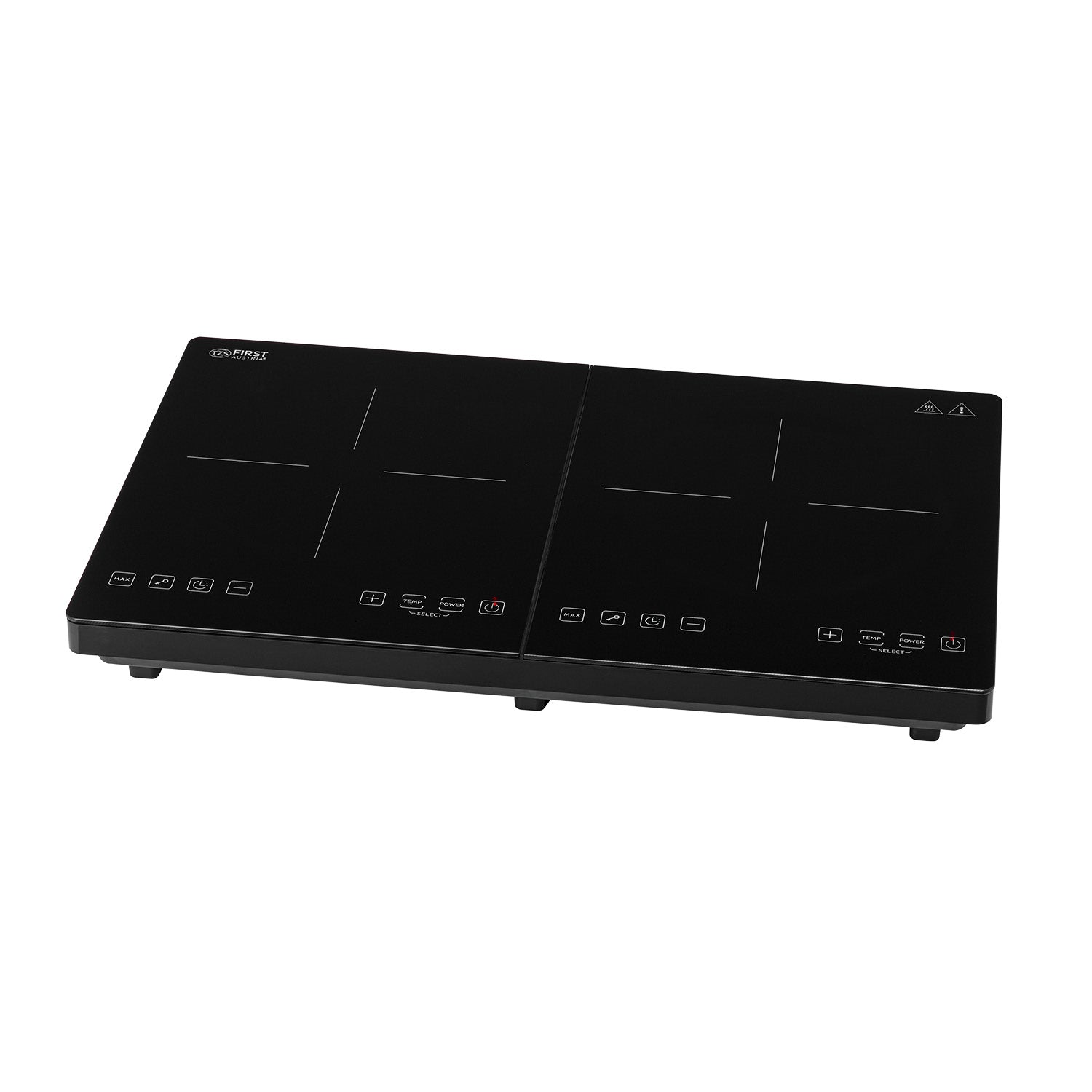 Induktions-Doppelkochplatte 2×220 mm, digital & leistungsstark