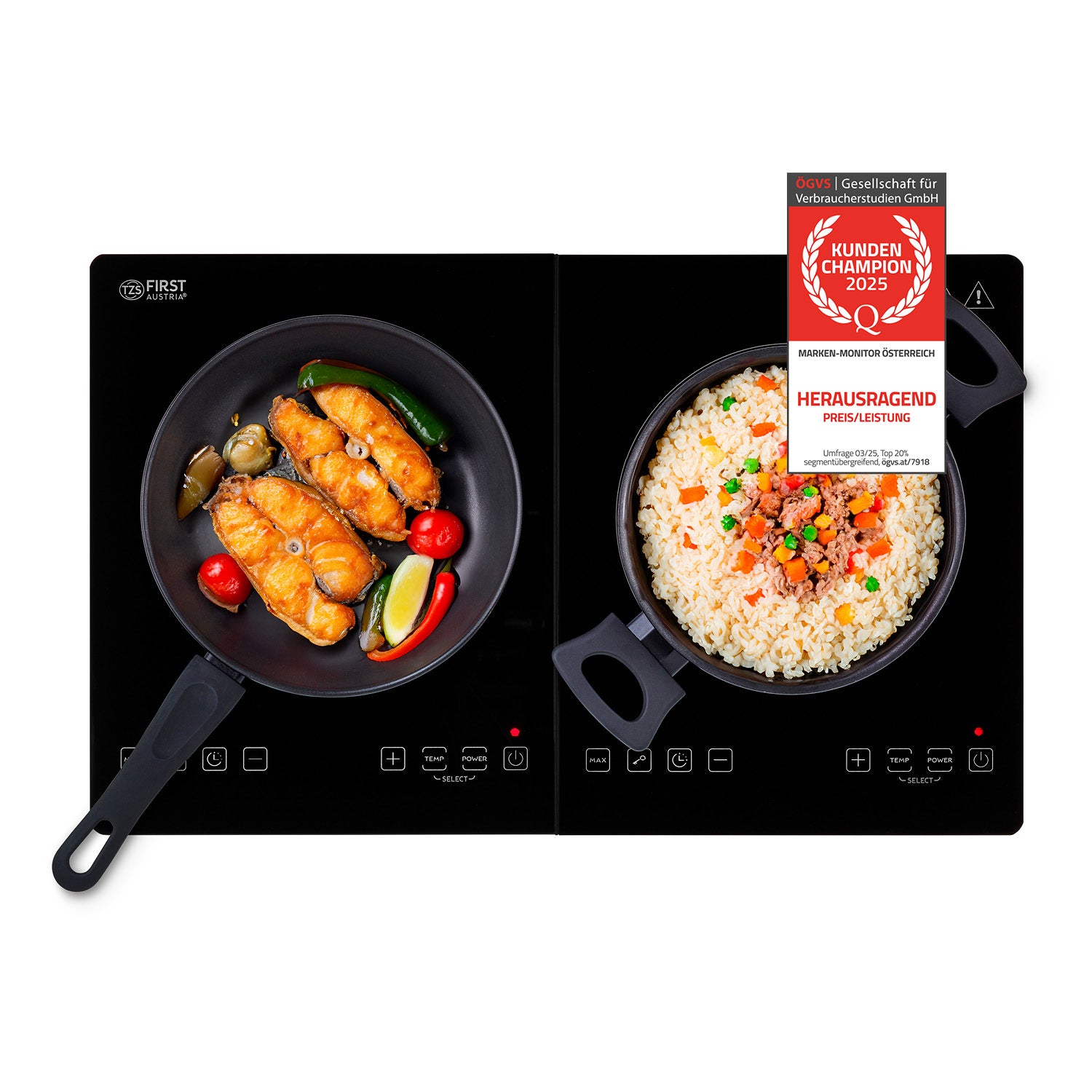 Induction Double Hot Plate 2x220 mm, Digital & Powerful