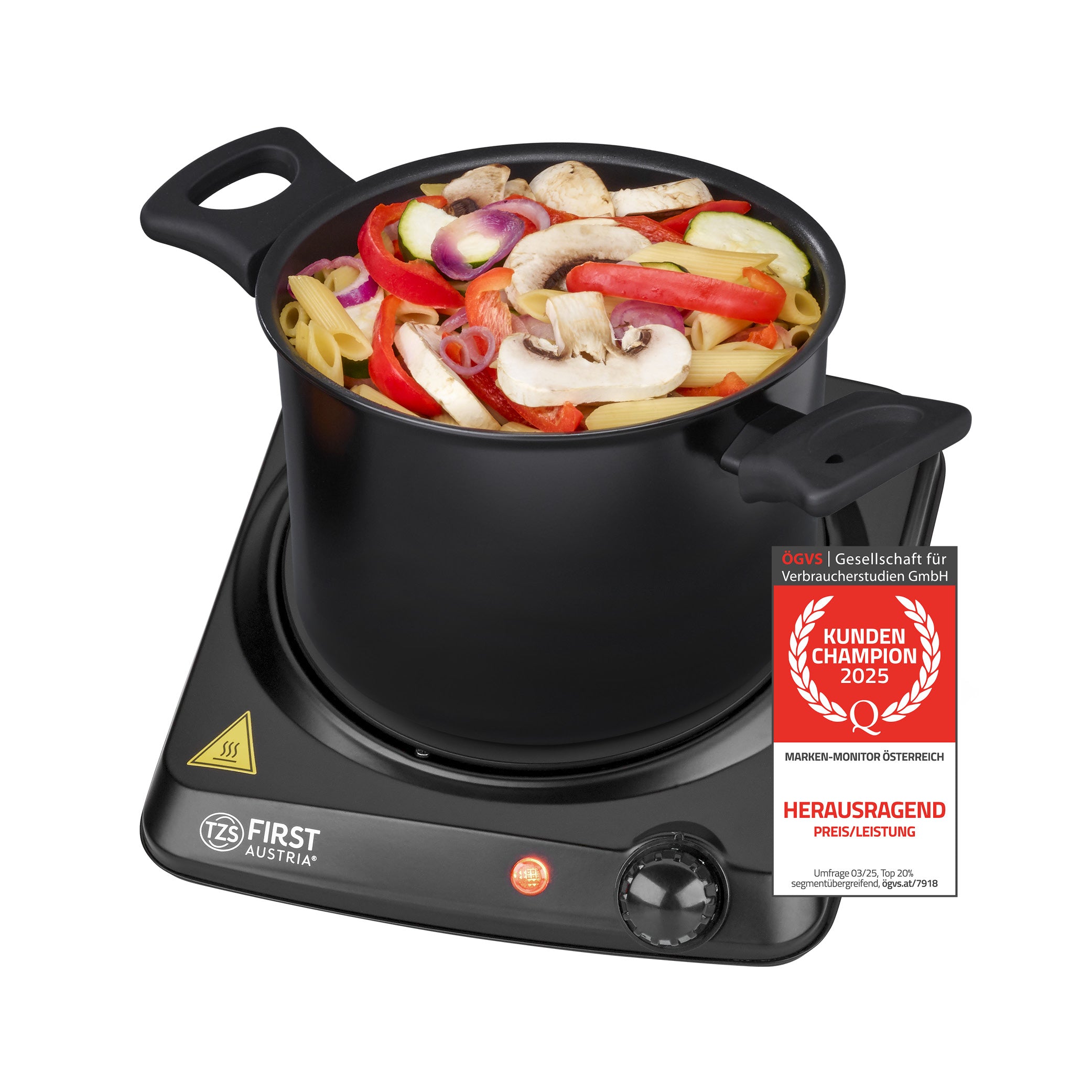 Single hot plate 1200 W, ceramic glass, portable & energy-efficient
