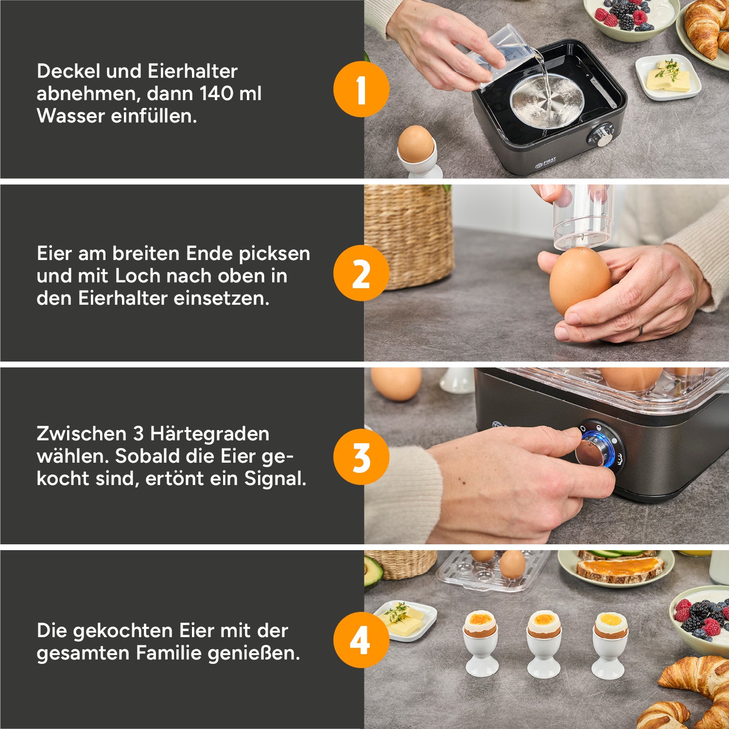 Für 8 Eier | Grau