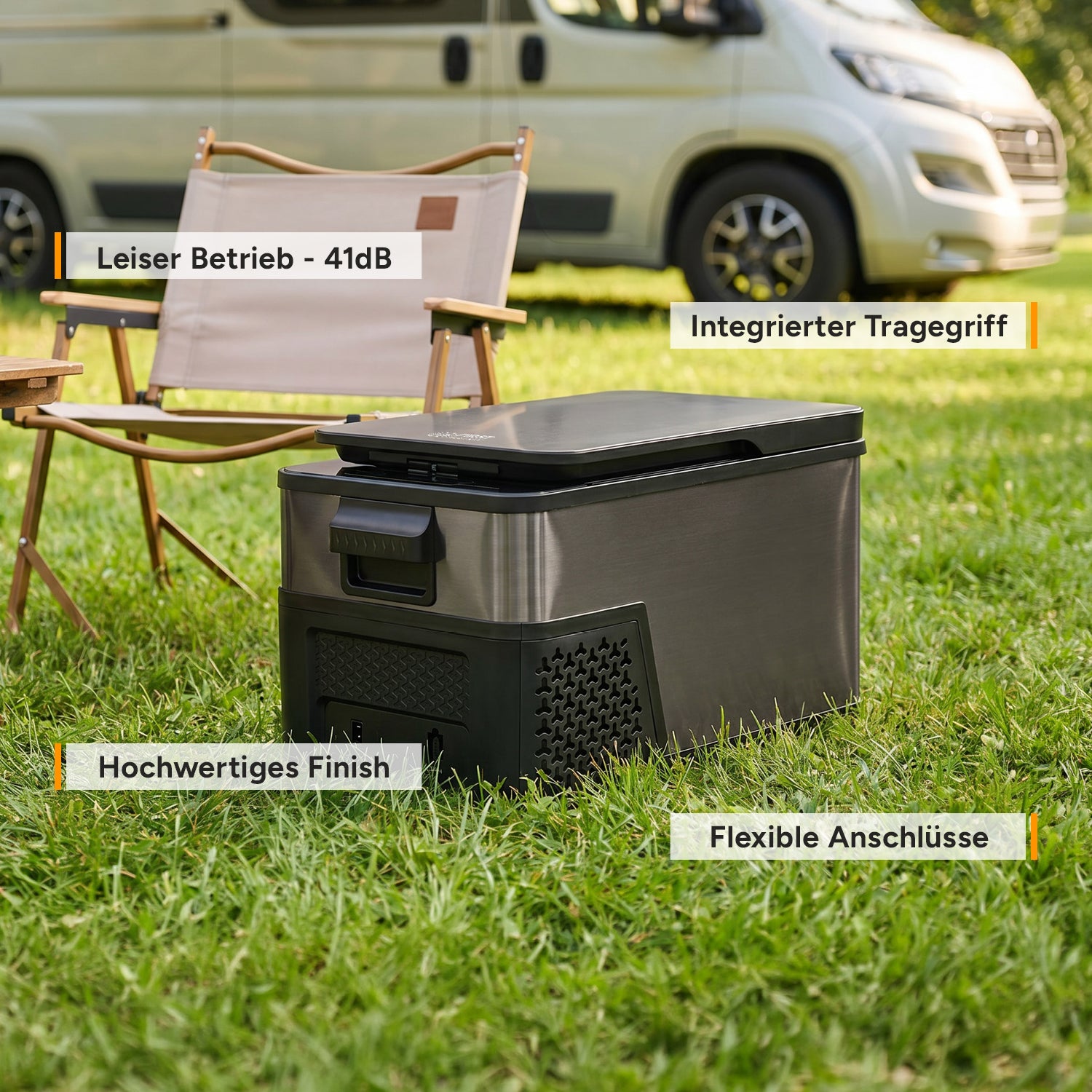 Compressor Cool Box 21L, Dark Steel, Anti-fingerprint