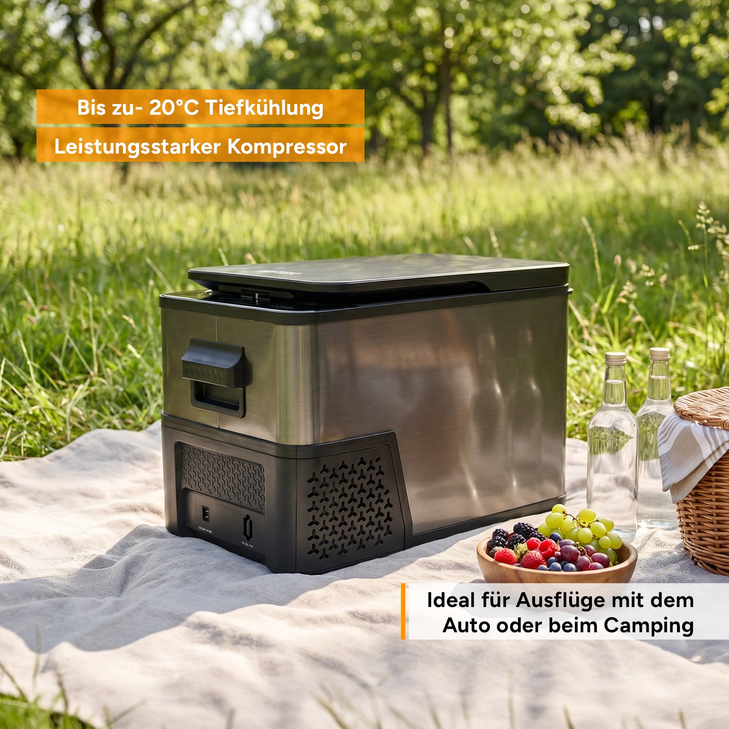 Compressor Cool Box 27L, up to -20 °C, Dark Steel Anti-Fingerprint