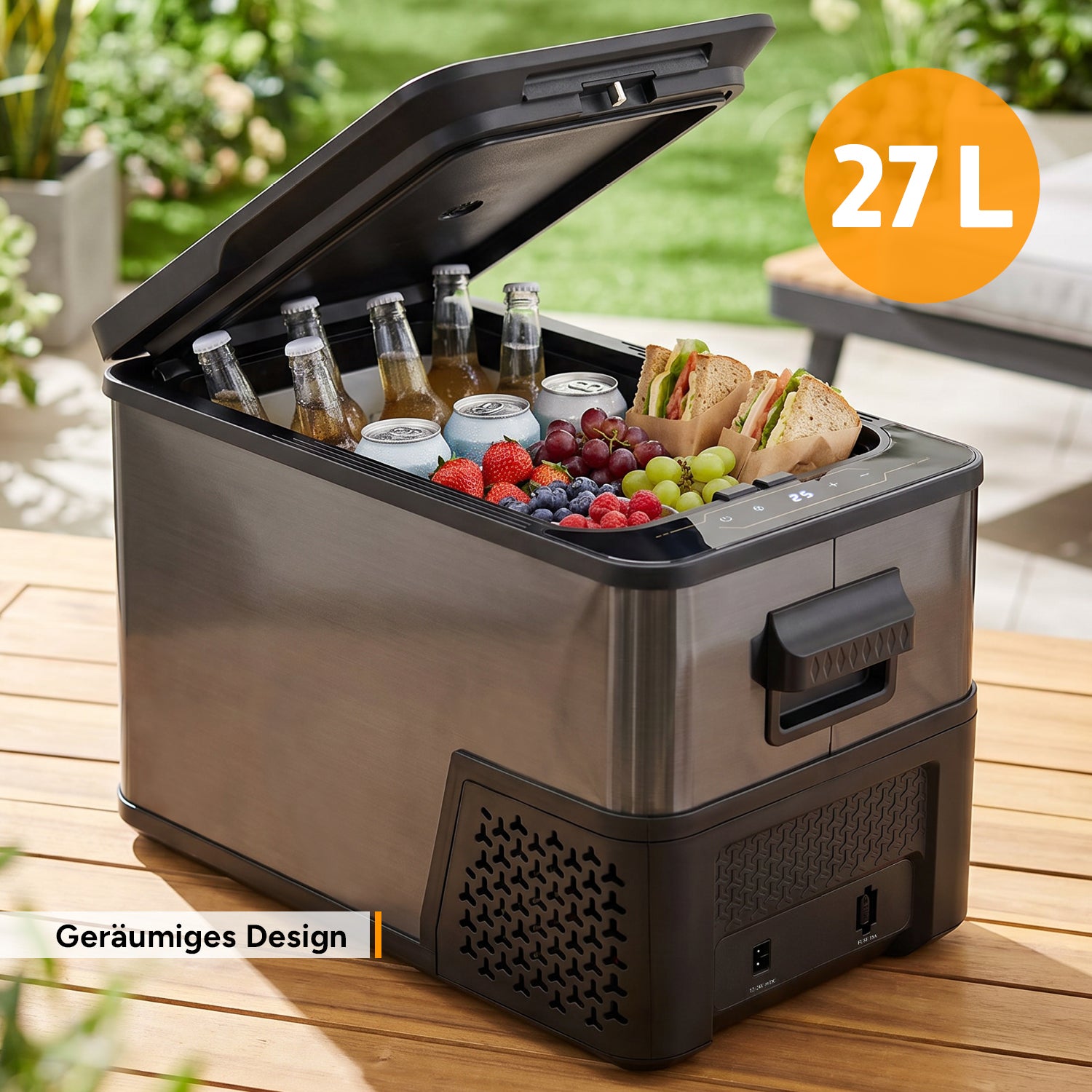 Compressor Cool Box 27L, up to -20 °C, Dark Steel Anti-Fingerprint