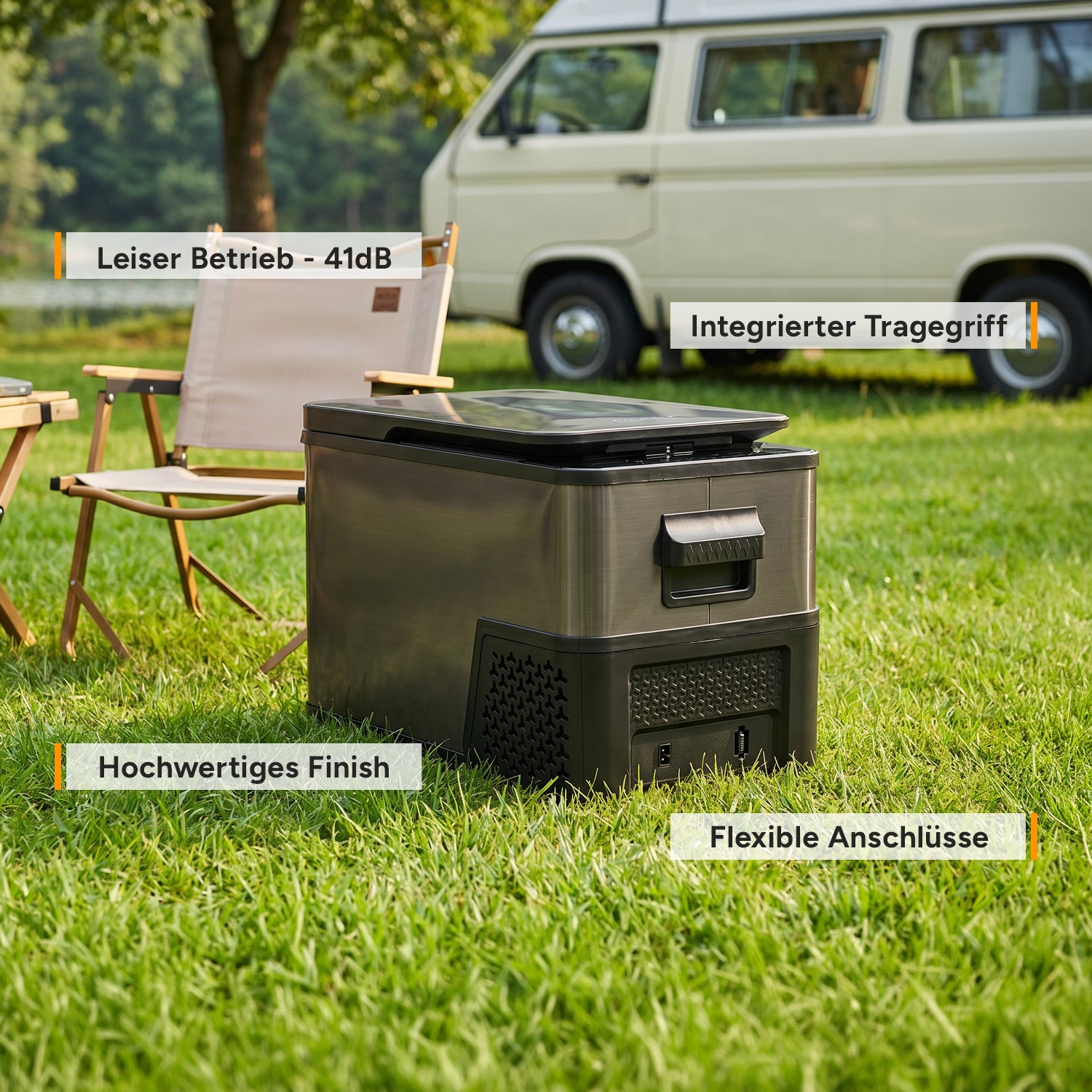 Compressor Cool Box 27L, up to -20 °C, Dark Steel Anti-Fingerprint