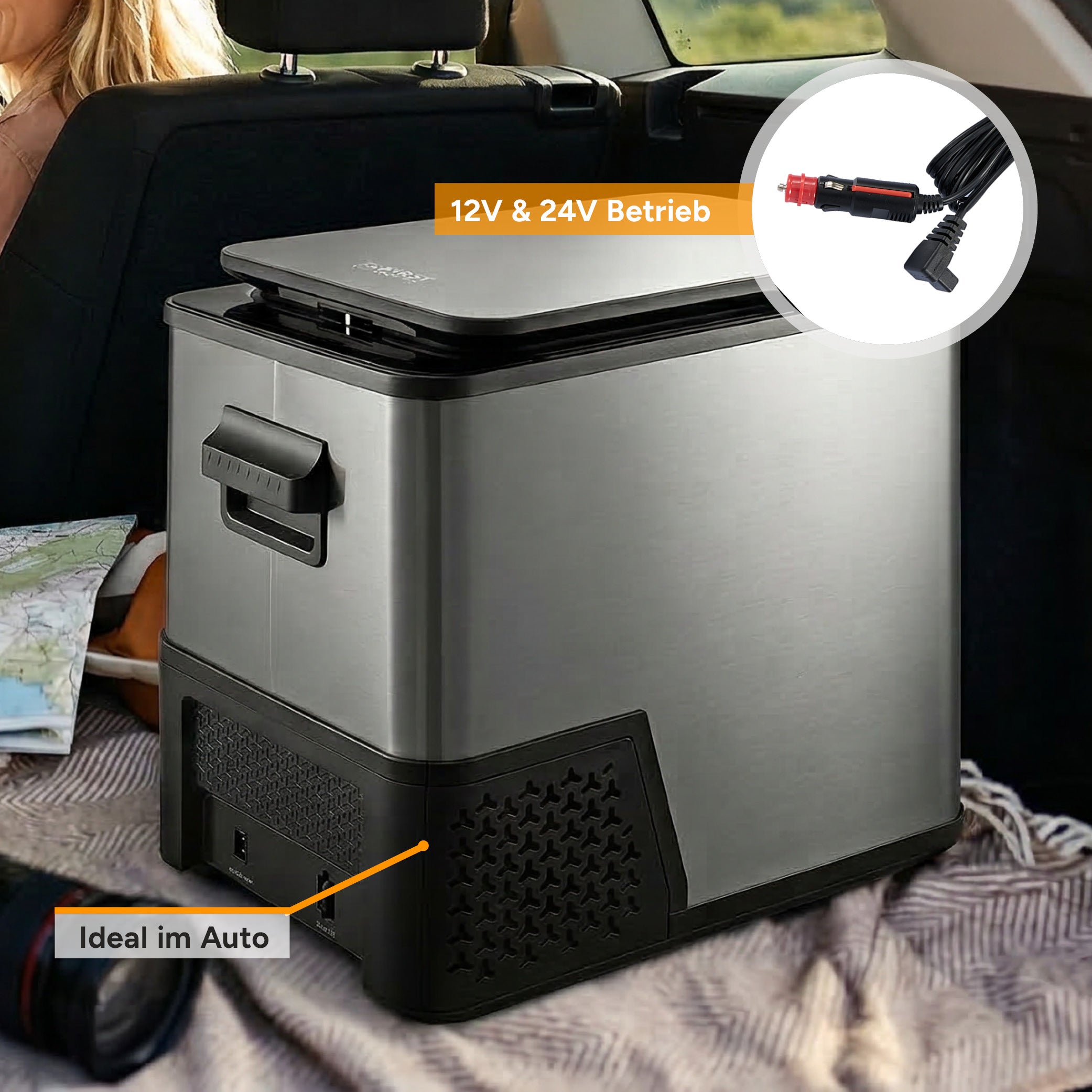 Kompressor-Kühlbox 38L, Dark Steel, Anti-Fingerprint