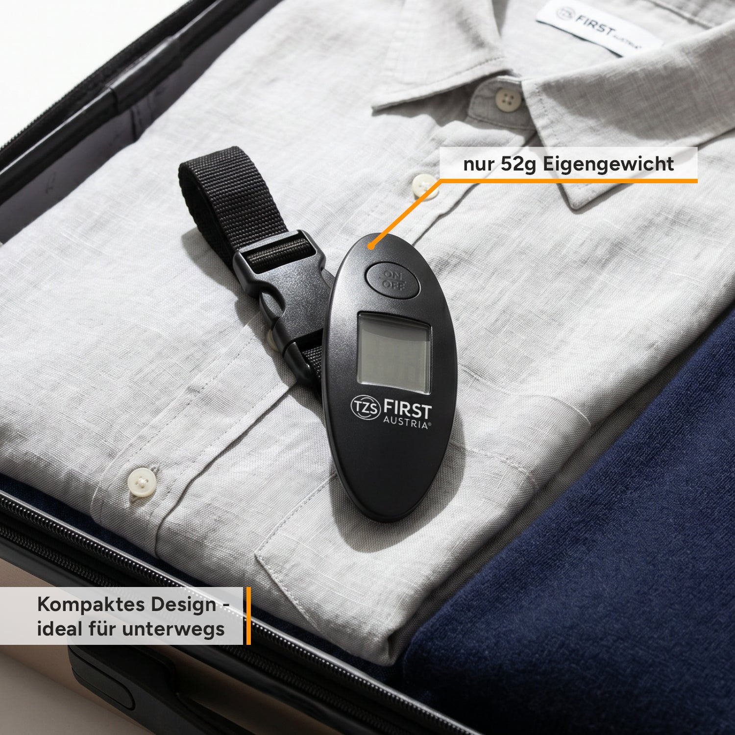 Digitale Kofferwaage 40 kg, präzise Messung, Tara-Funktion