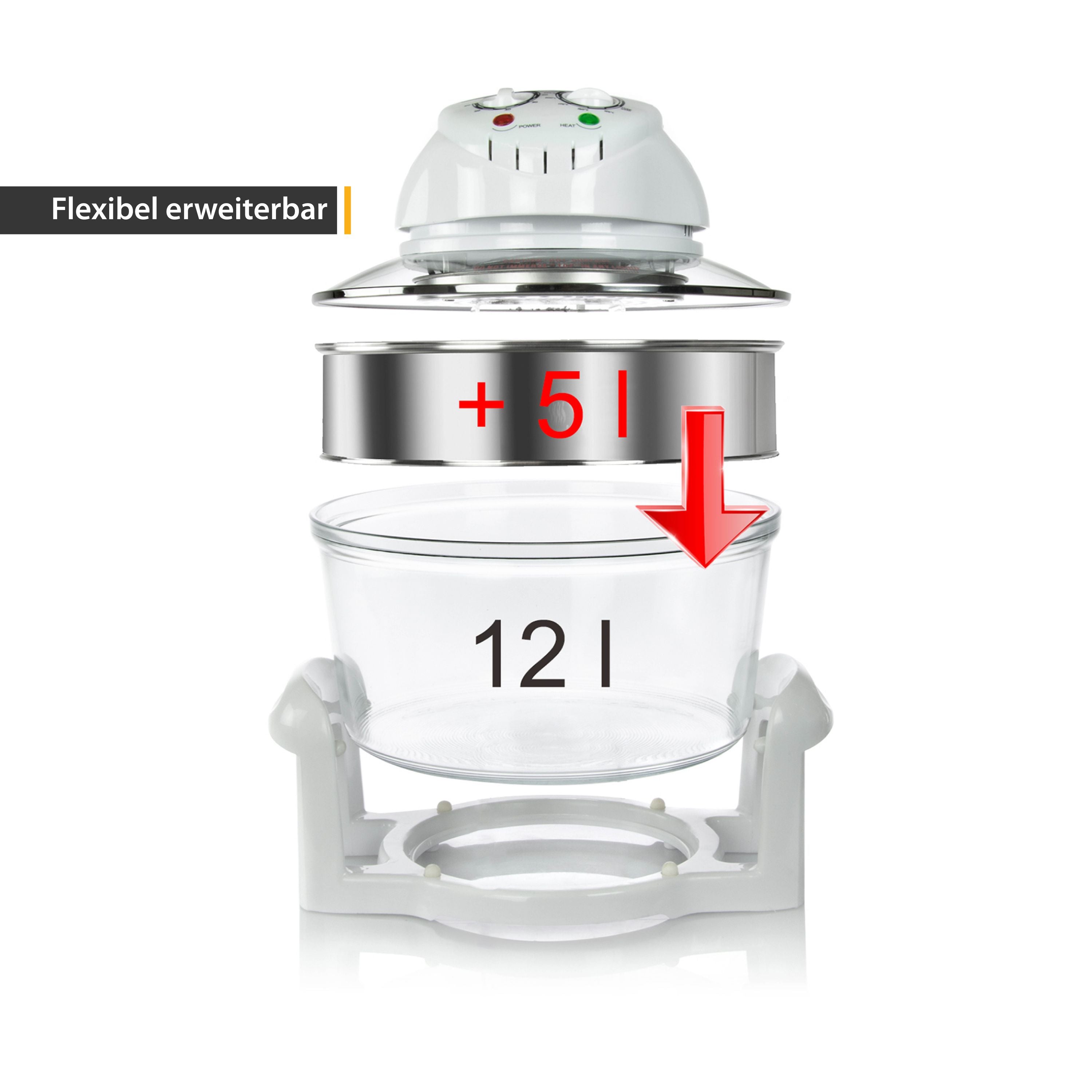 Halogenofen 17 L mit Erweiterungsring