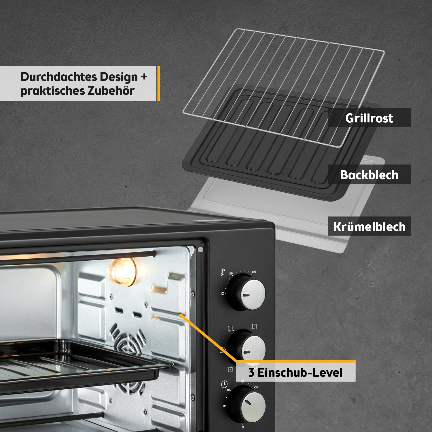Mini-Backofen 30L, multifunktional & geräumig