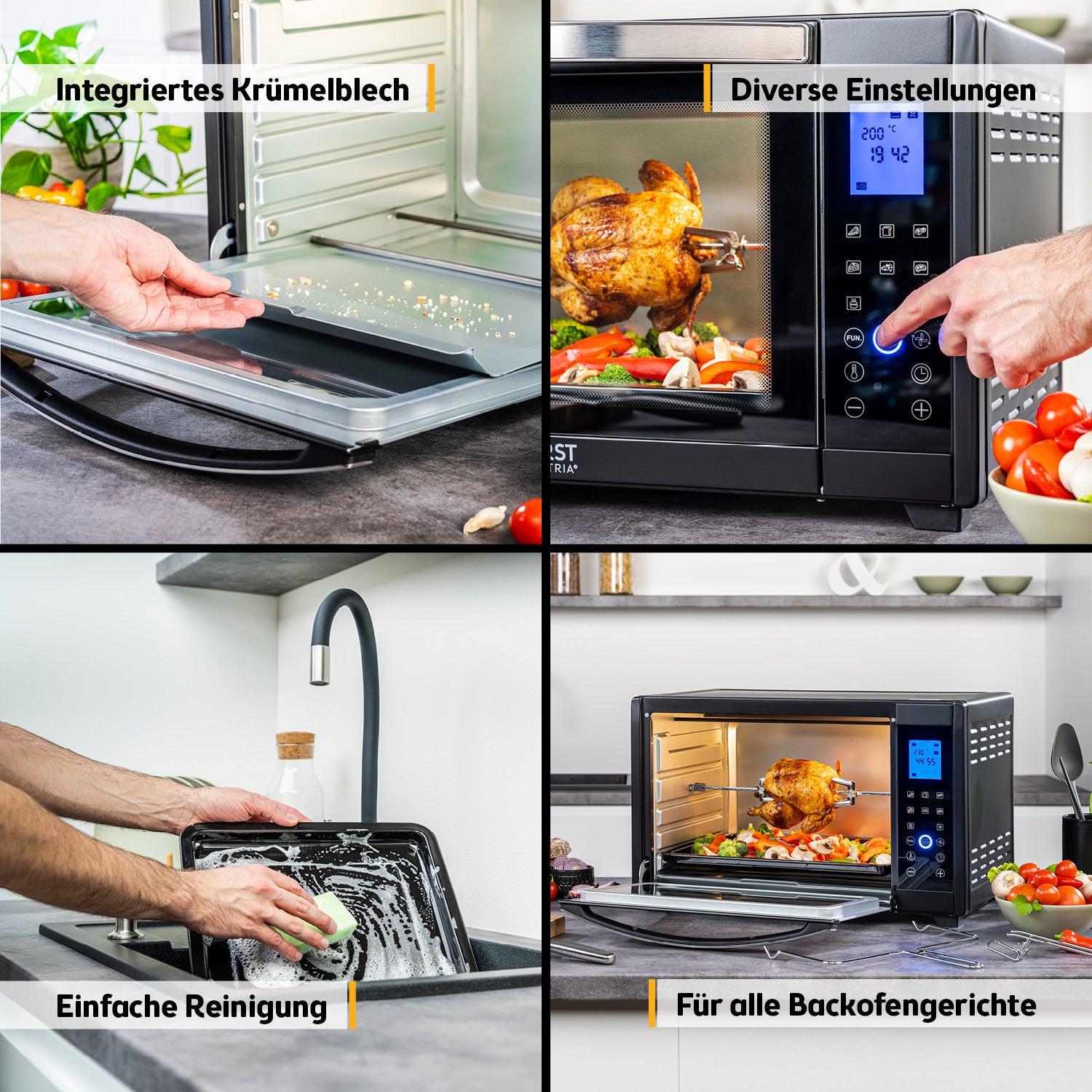 Mini-Backofen 30L mit Umluft & Drehspieß