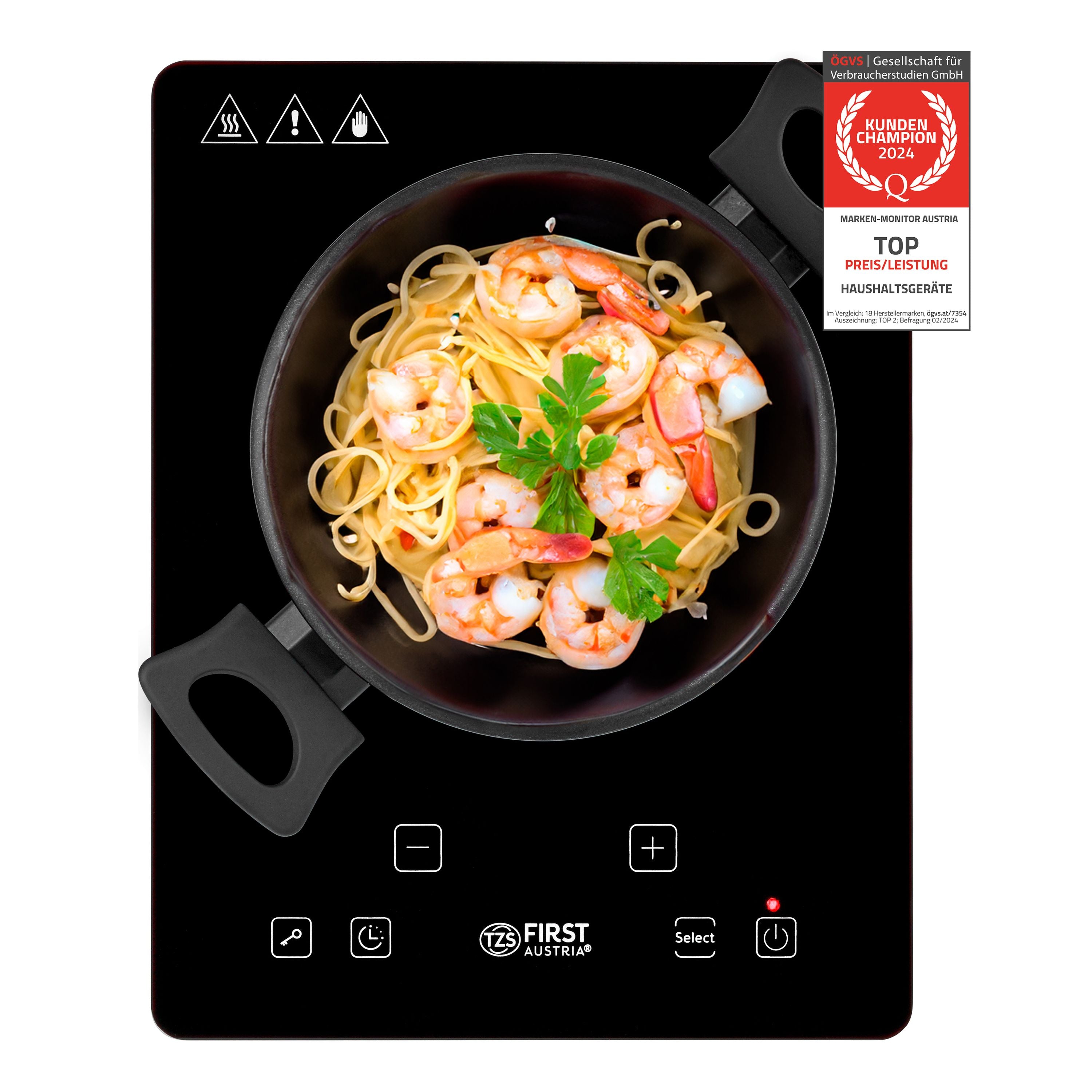 Infrarot Einzelkochplatte 2000 W, Touch-Bedienung, mobil