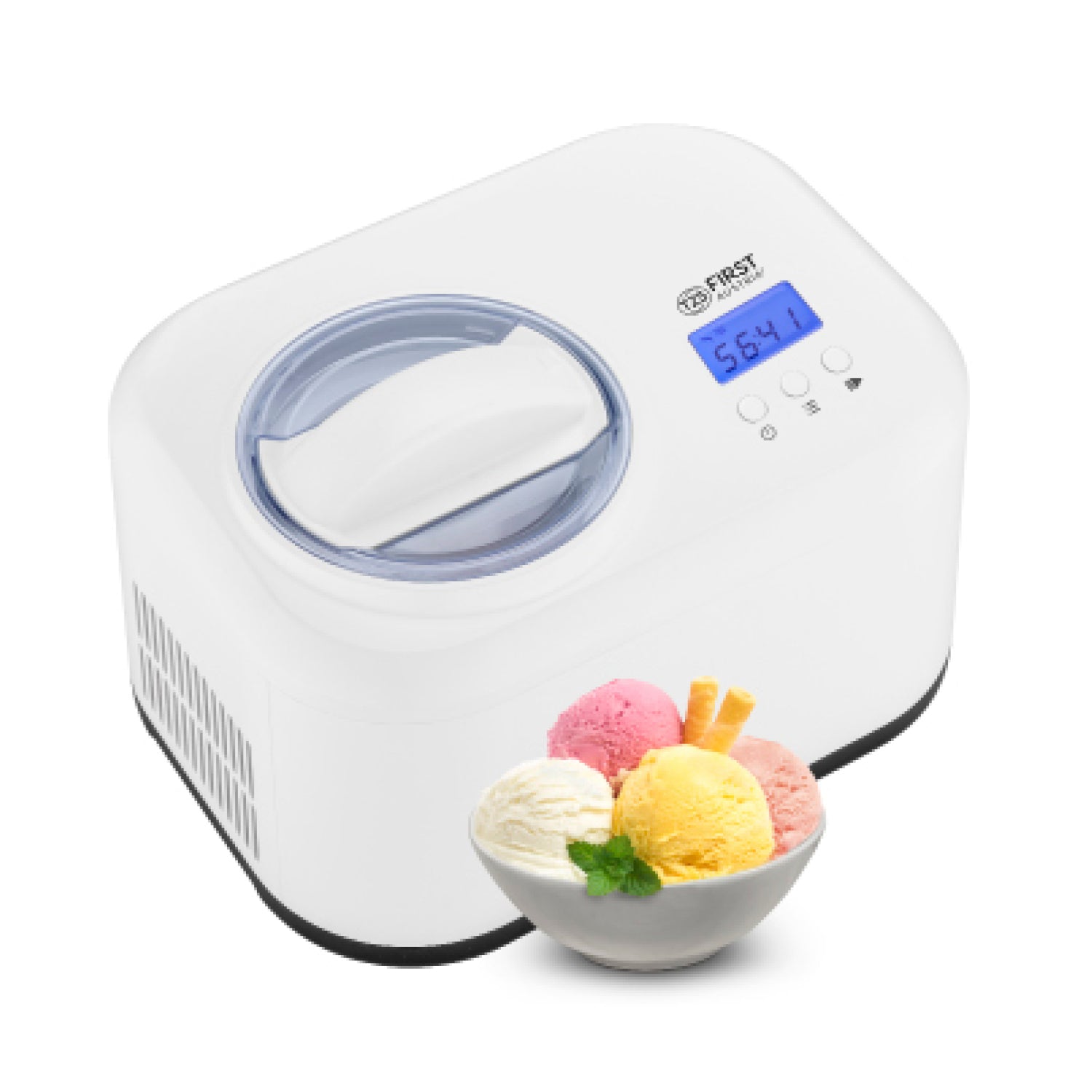 Ice cream machine 1.2L, stainless steel, with cooling compressor