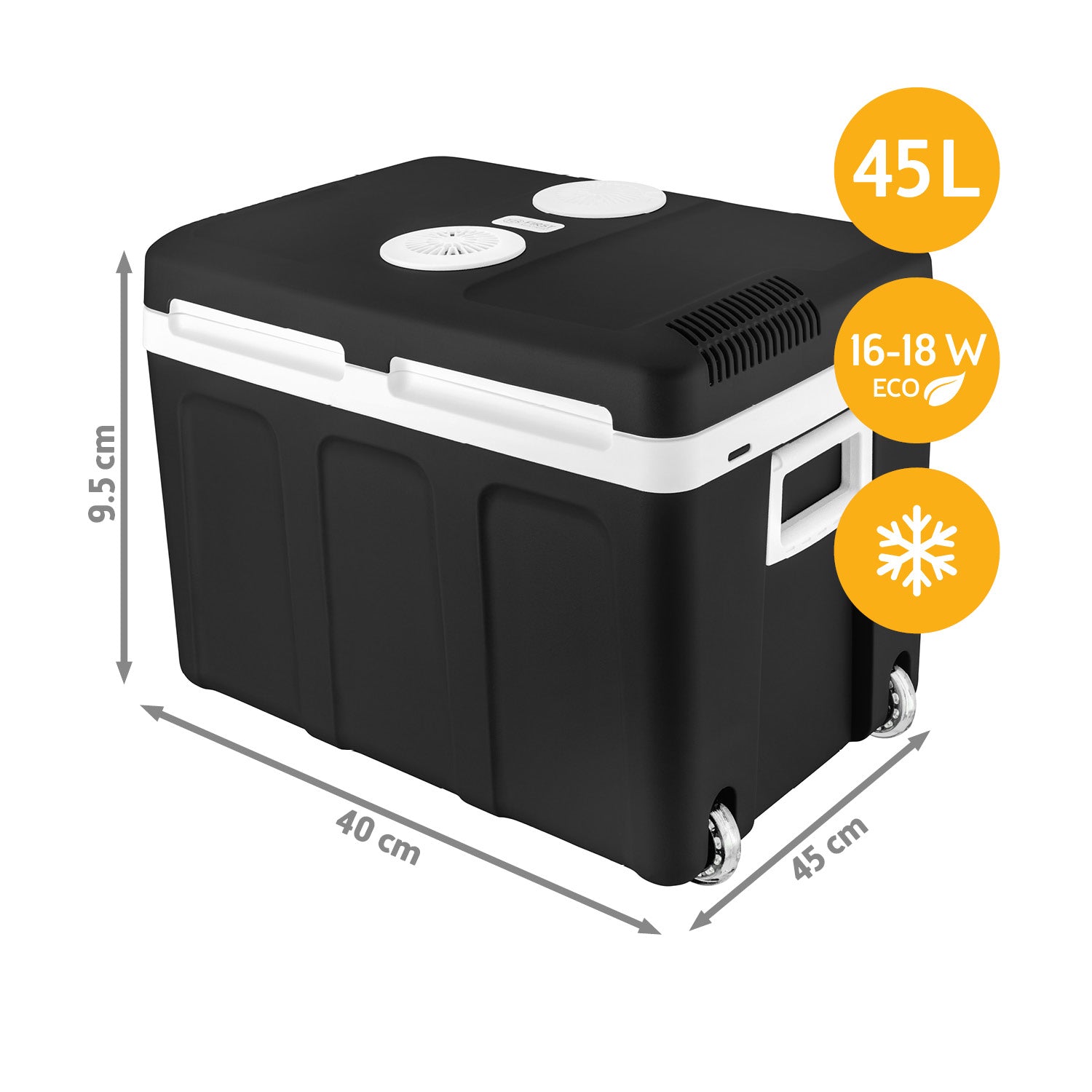 Elektrische Kühlbox 45L, mit Trolleyfunktion, Kühl- & Warmhaltefunktion