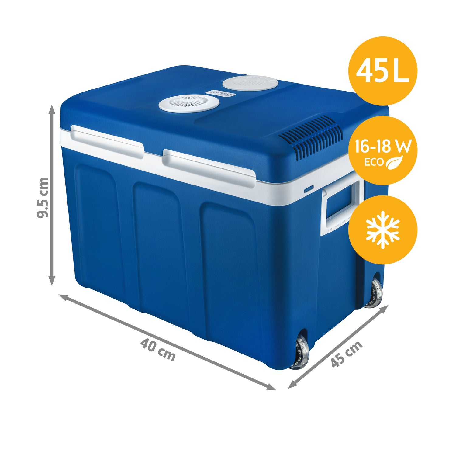 Elektrische Kühlbox 45L, mit Trolleyfunktion, Kühl- & Warmhaltefunktion