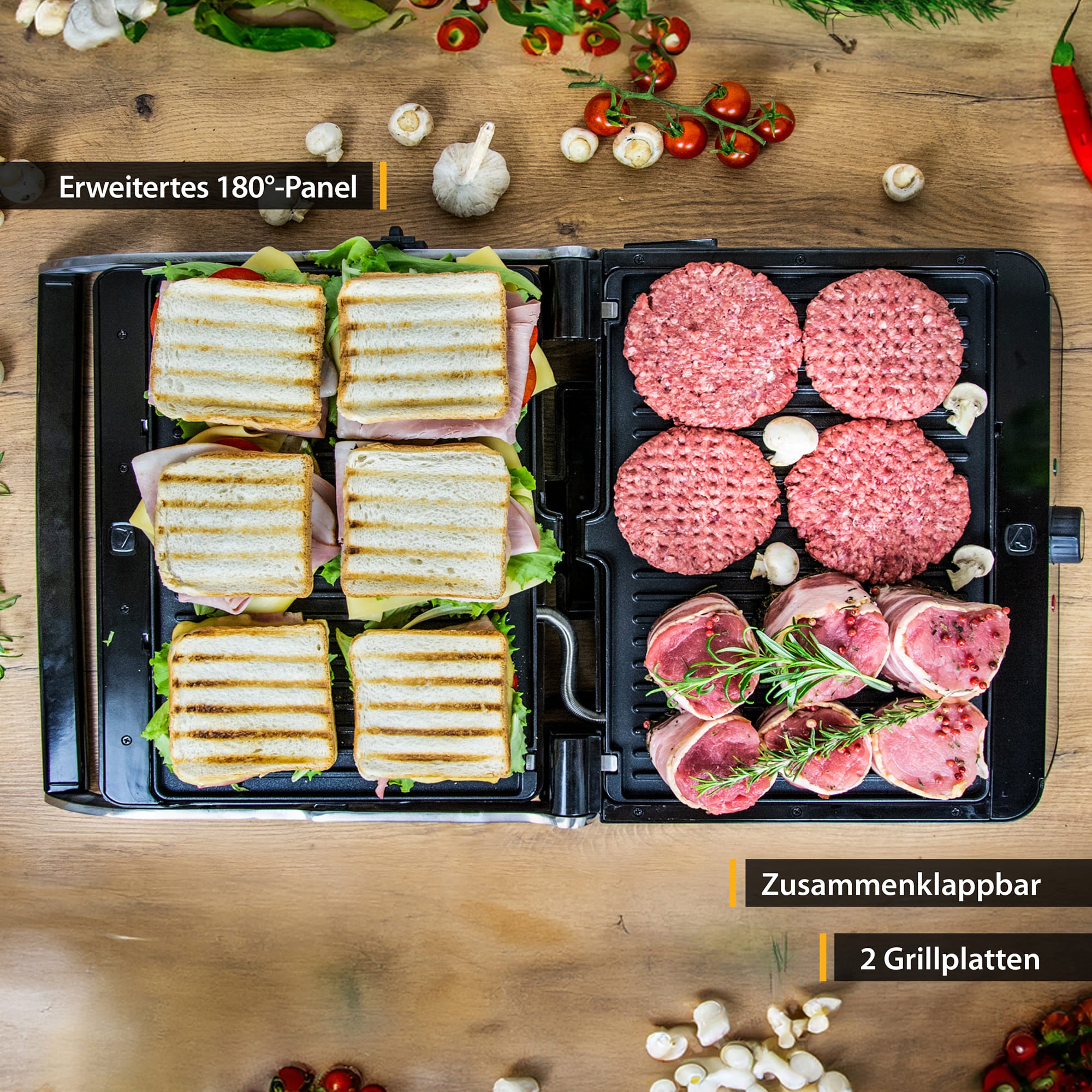 Tischgrill, Elektrogrill, Grillplatte