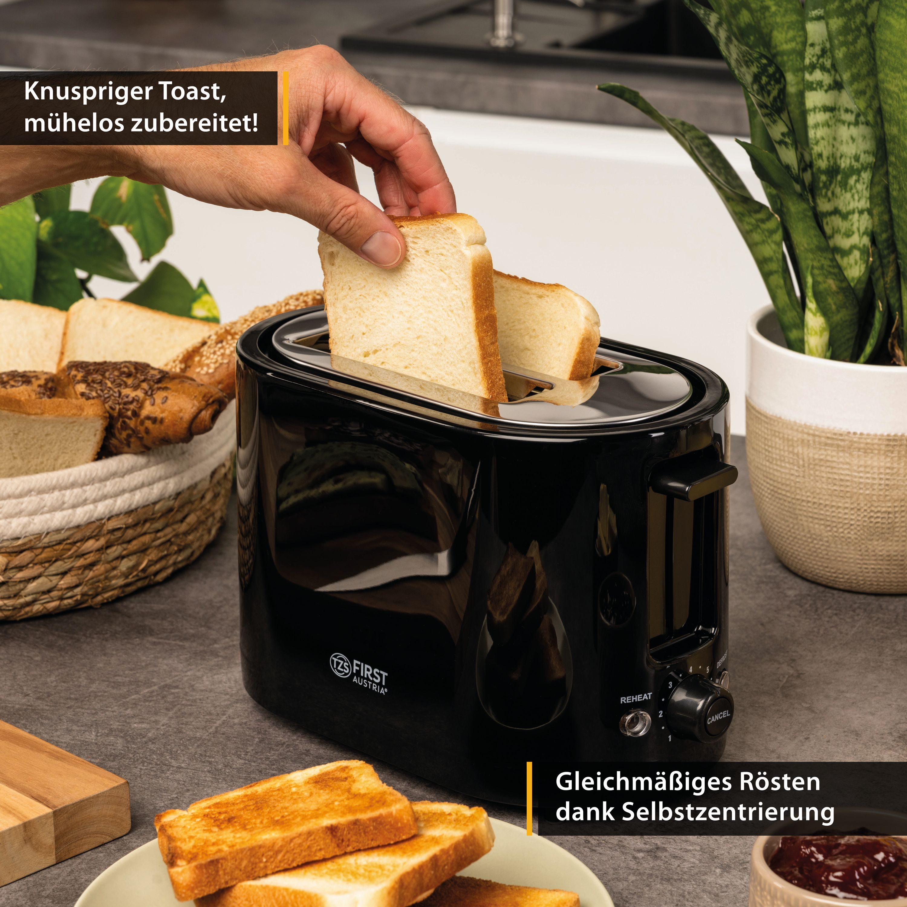 Double Short Slot Toaster, 2 Slices, 750W