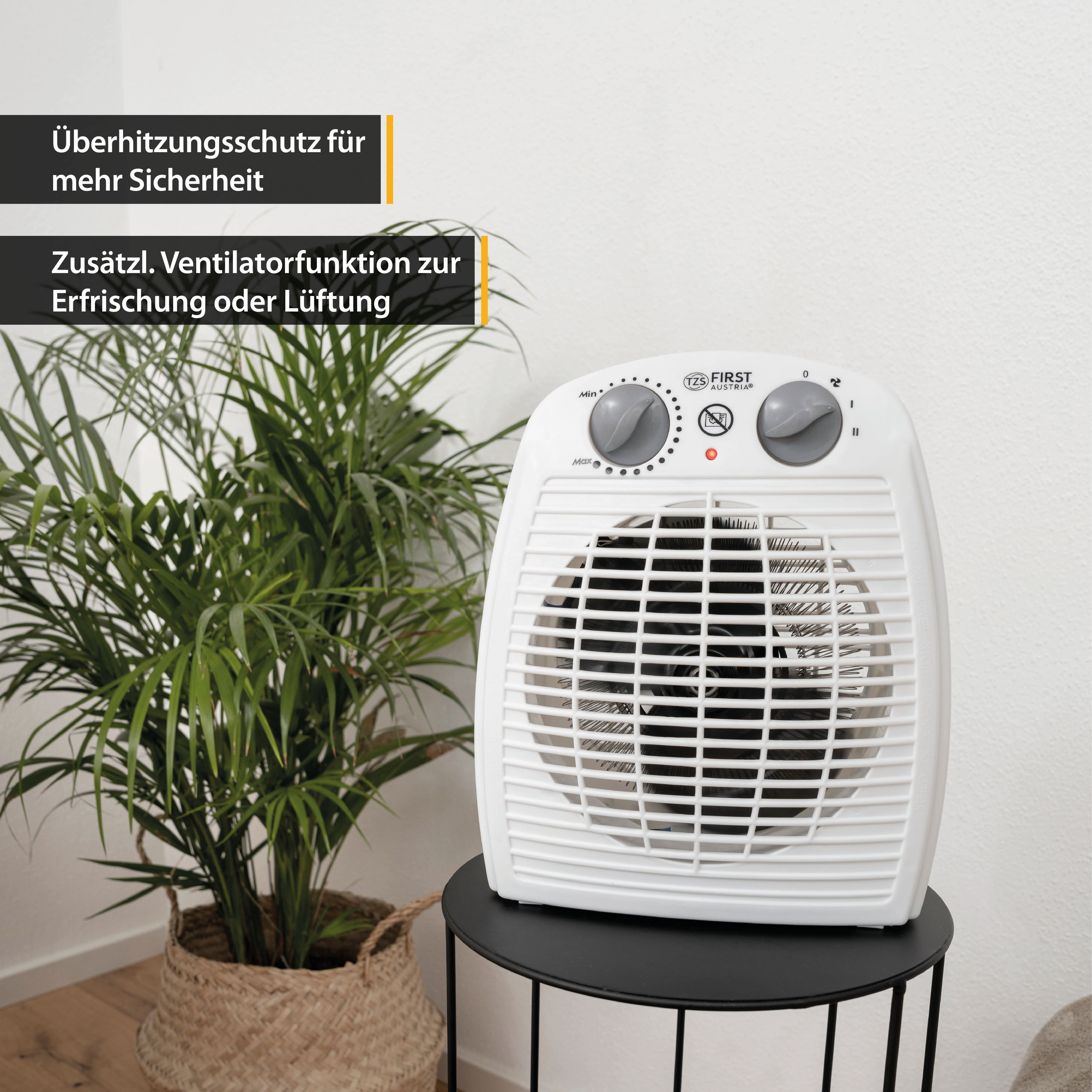 Heizlüfter mit Kaltluftventilator, Thermostat, Überhitzungsschutz