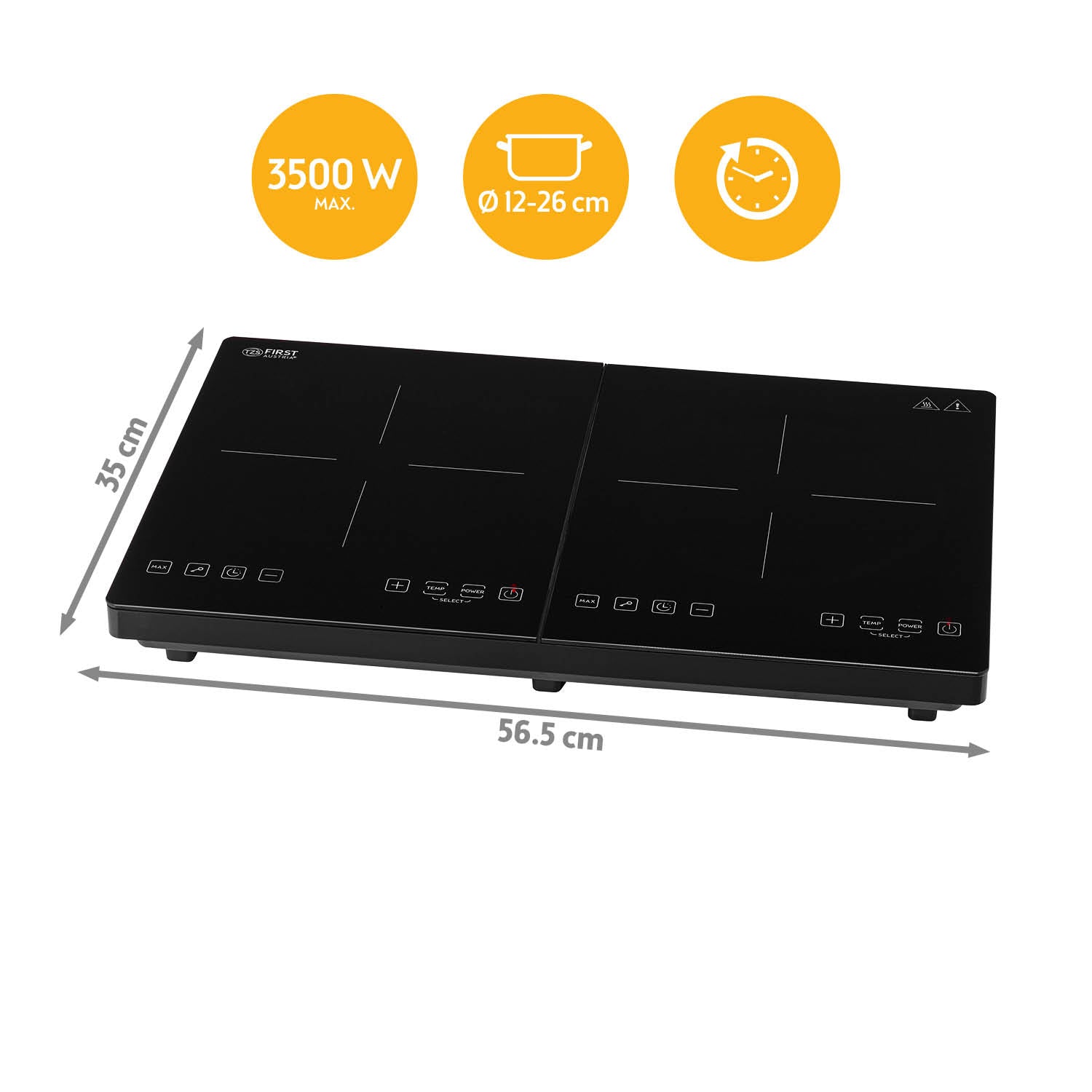 Induction Double Hot Plate 2x220 mm, Digital & Powerful