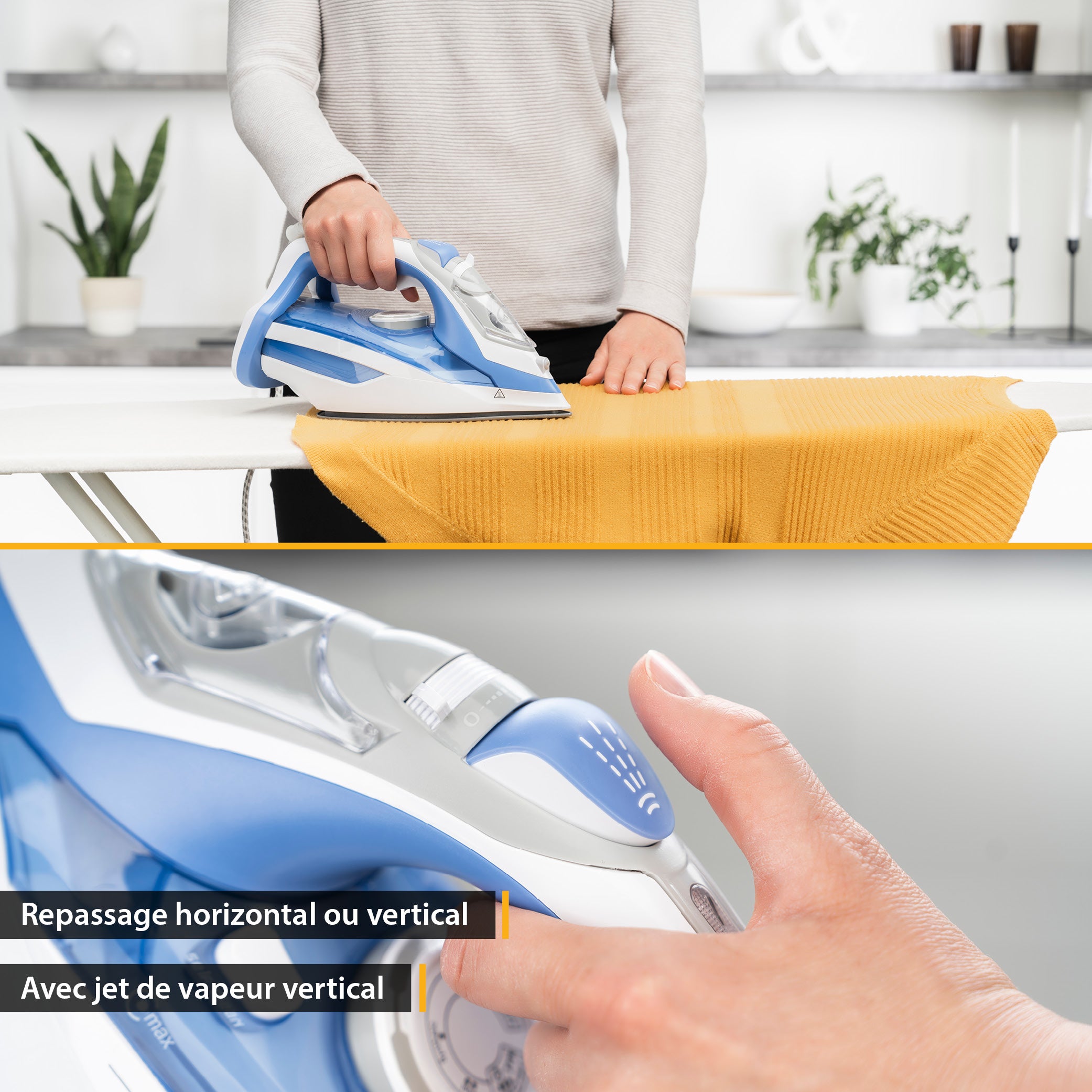 Dampfbügeleisen, verstellbare Dampfstärke & vertikaler Dampfstoß