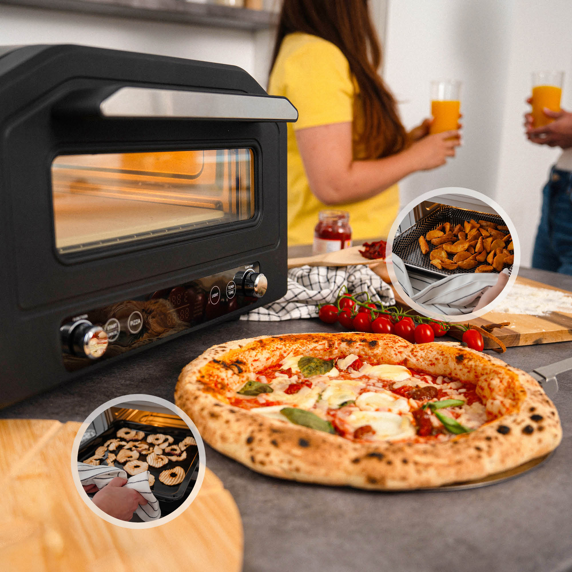 Pizza oven, 18L, 6 Pizza programs, Digital control panel