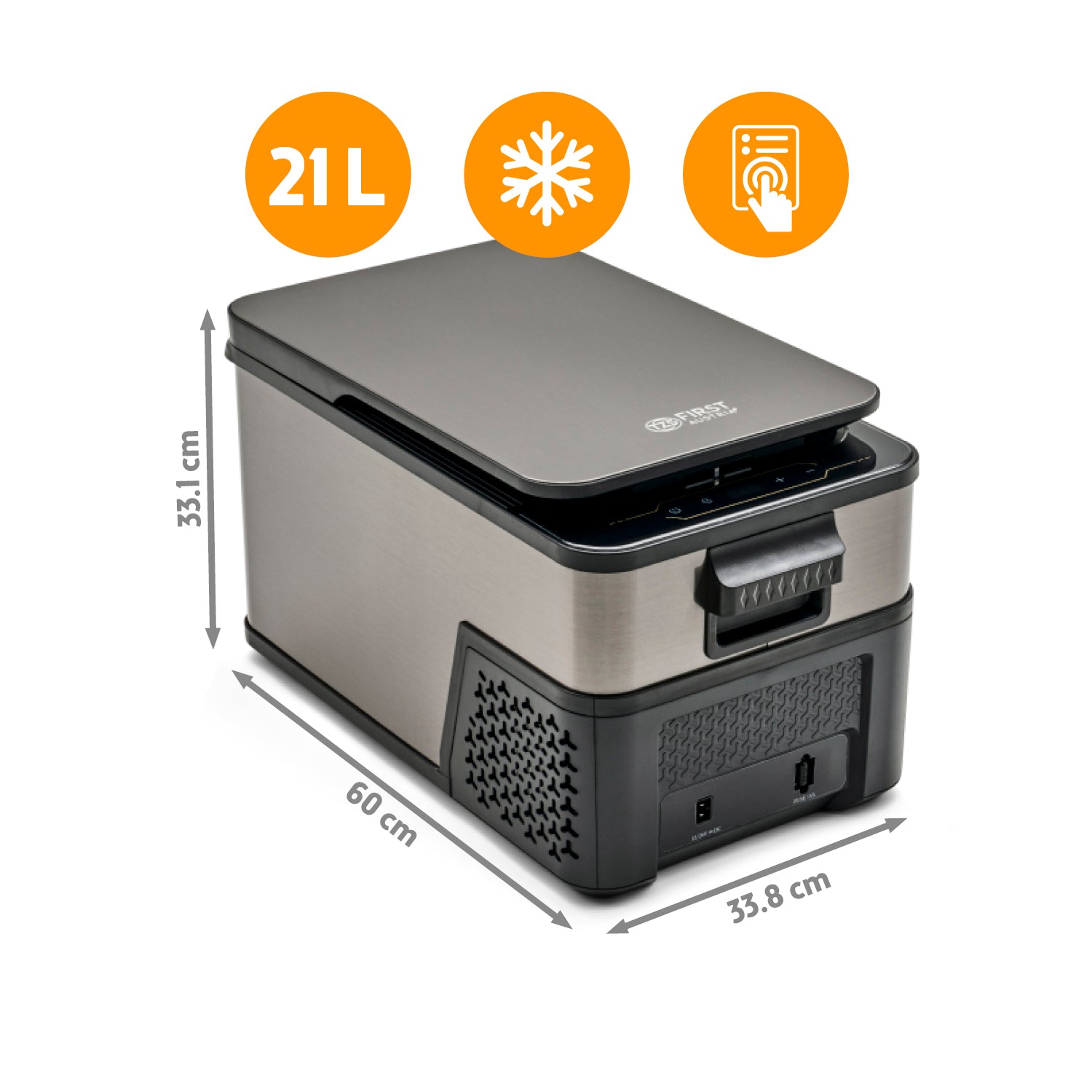 Compressor Cool Box 21L, Dark Steel, Anti-fingerprint