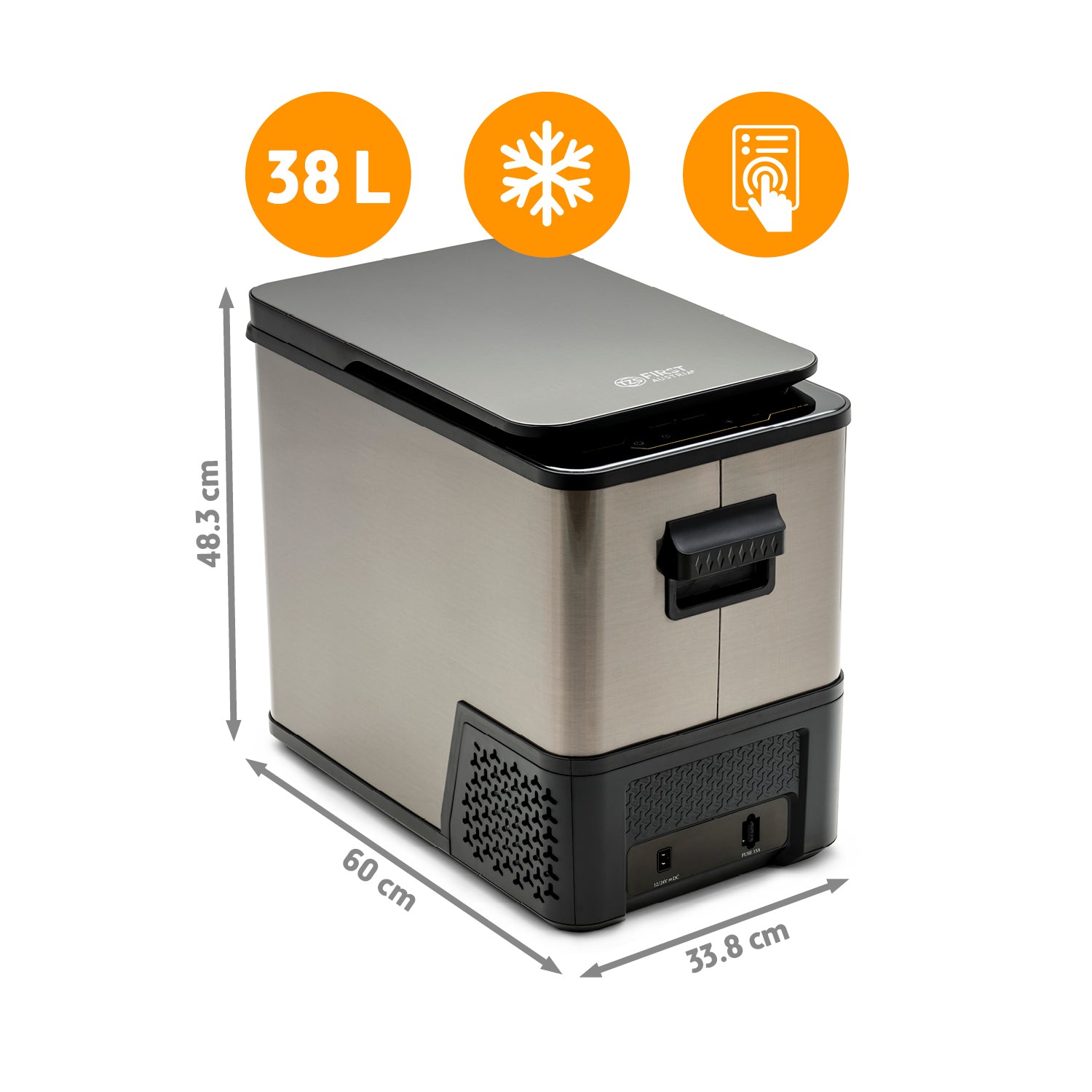 Kompressor-Kühlbox 38L, Dark Steel, Anti-Fingerprint