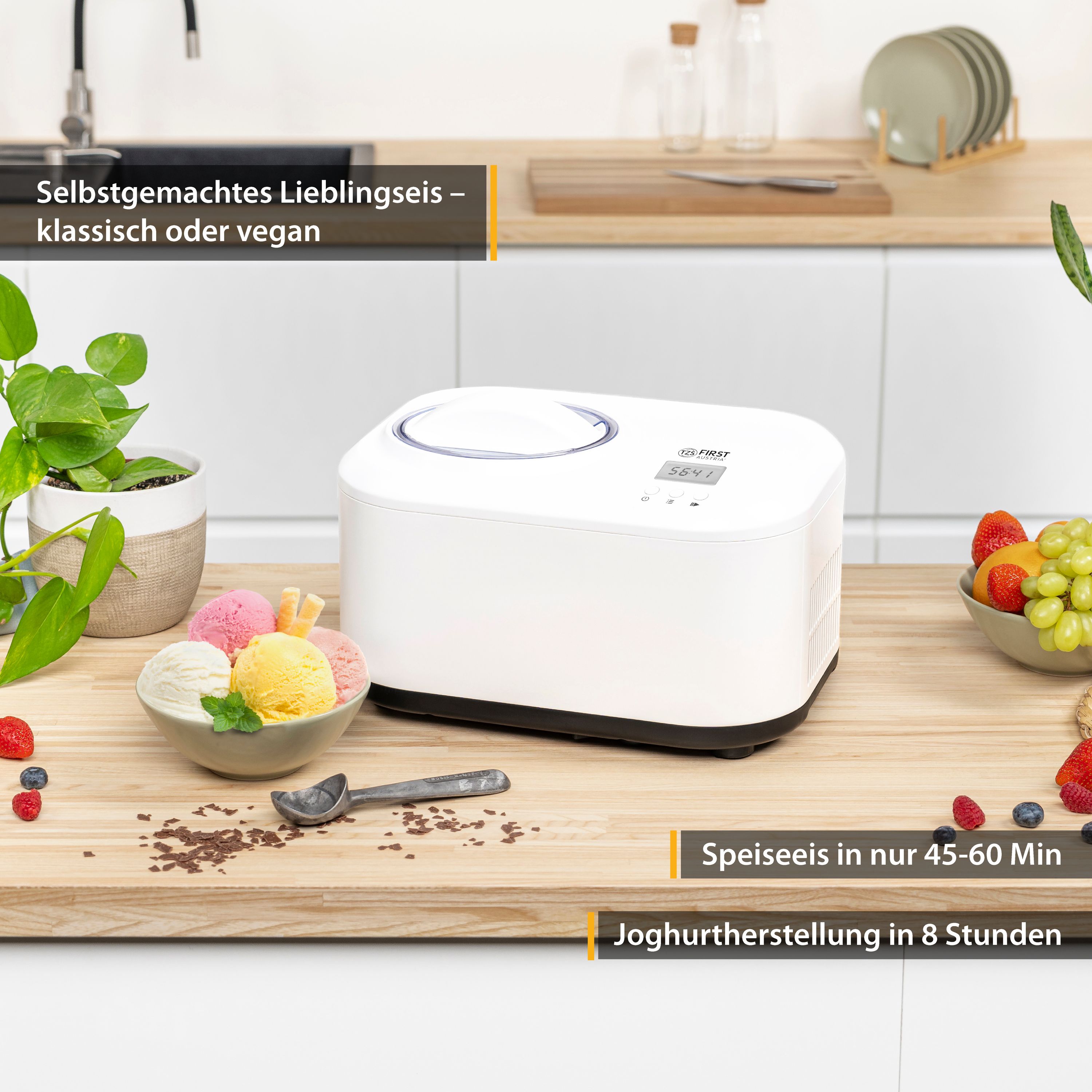 Ice Cream Maker, mit Kompressor, selbstkühlend