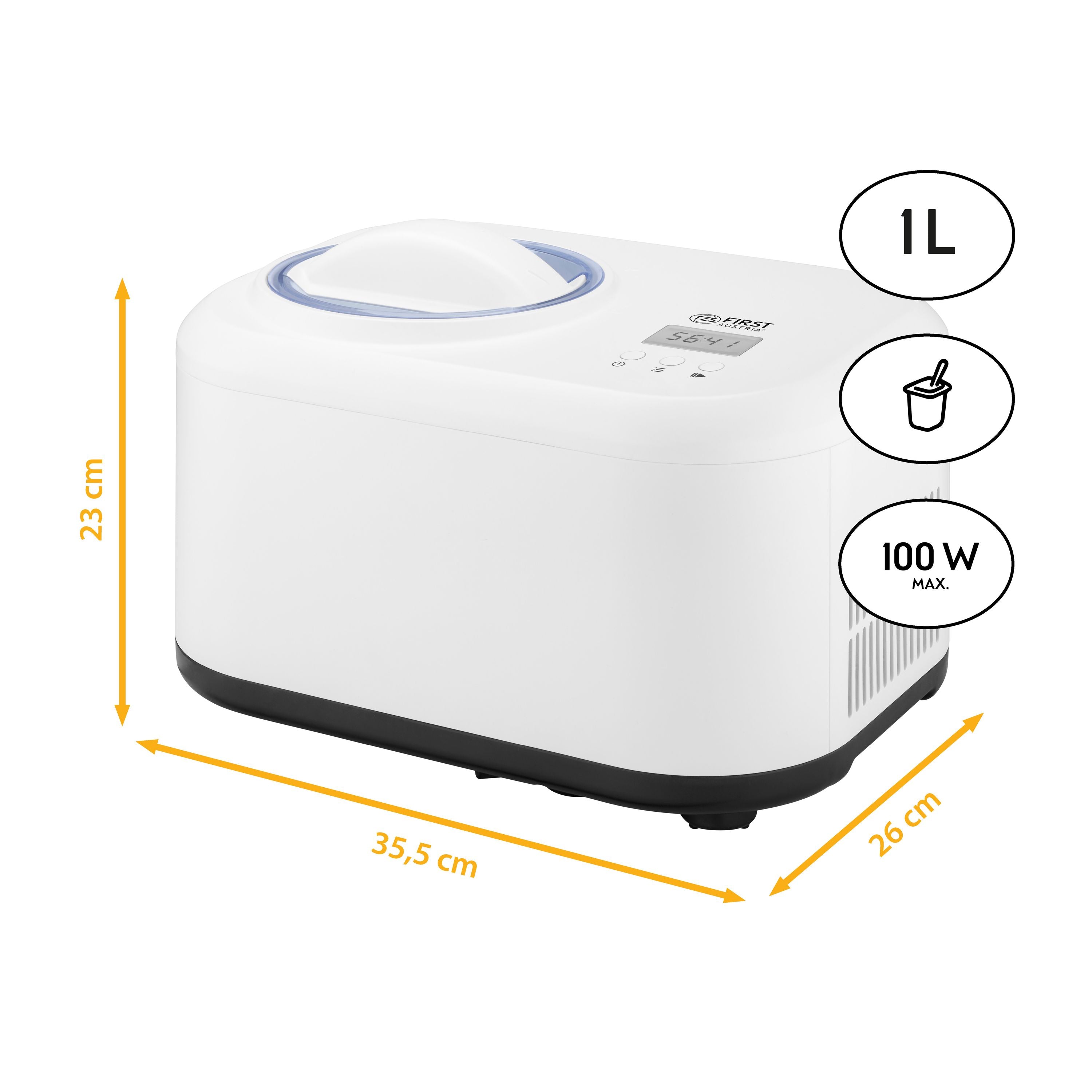 Ice cream machine 1.2L, stainless steel, with cooling compressor