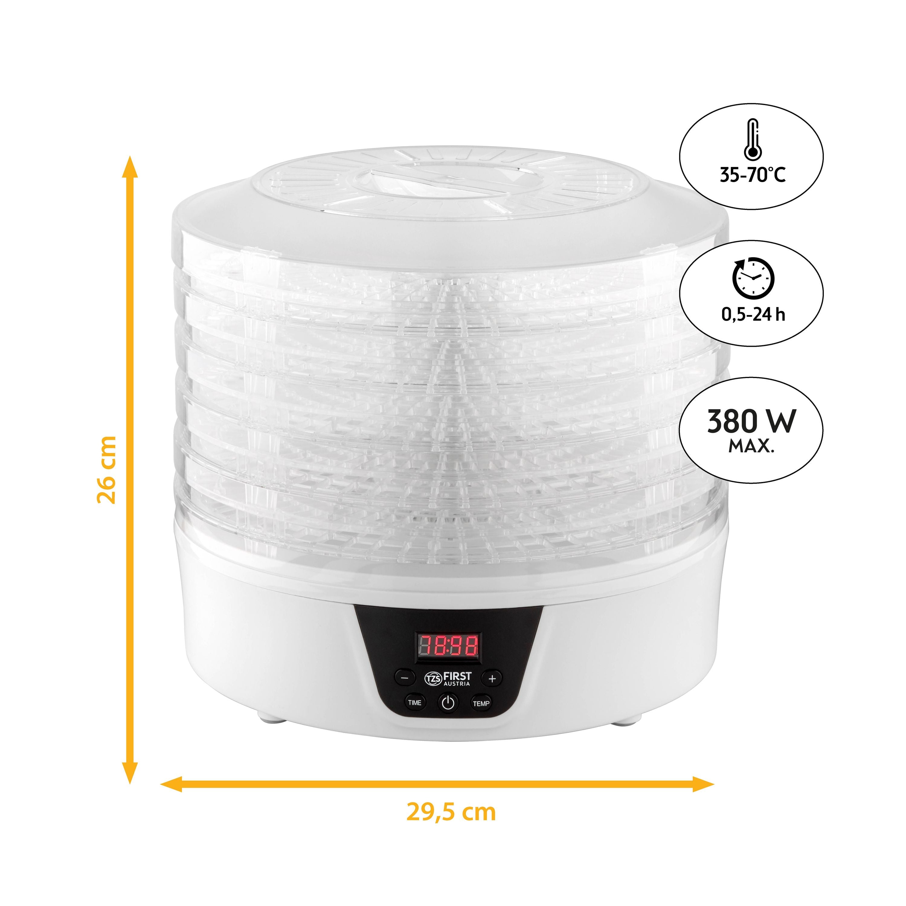 Dörrautomat digital, 5 Ebenen, Timer, BPA-frei, energiesparend, Druckknopf, Display