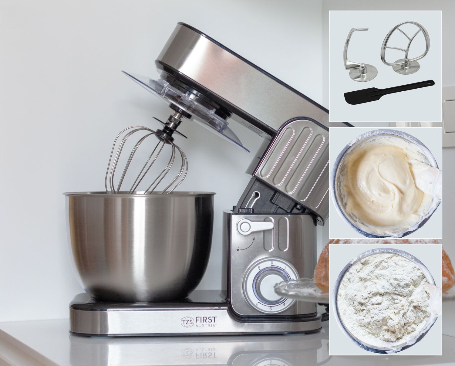 Profi Küchenmaschine 1300 W, 5L Behälter, 6 Geschwindigkeiten