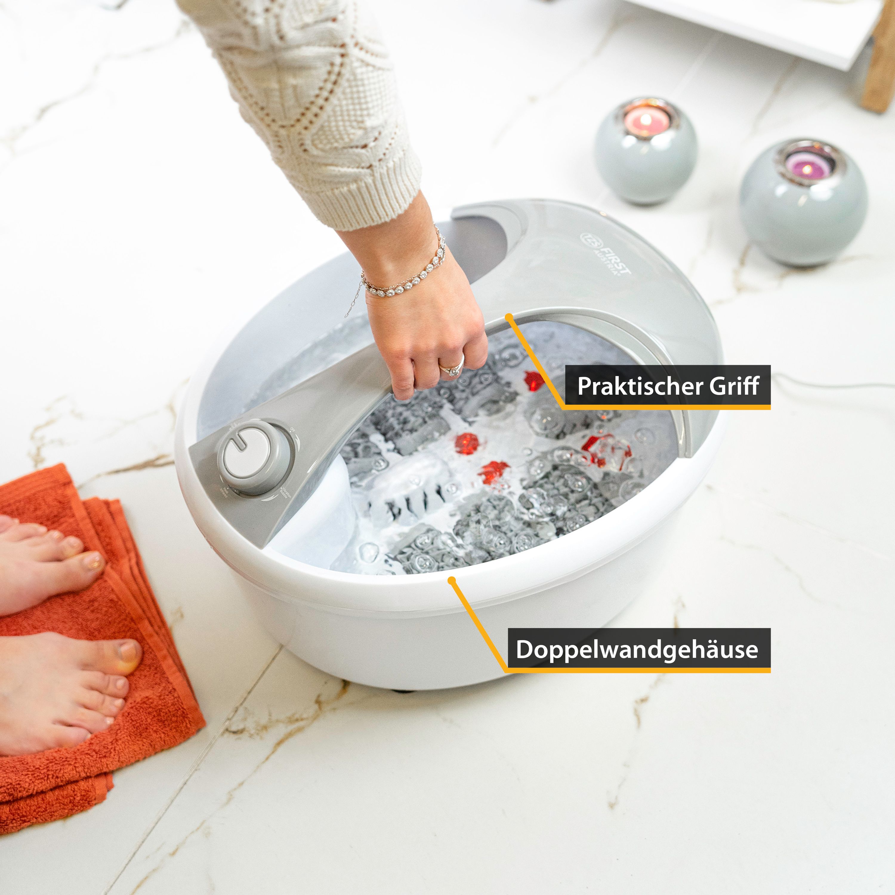 Foot spa, vibration massage, bubble massage