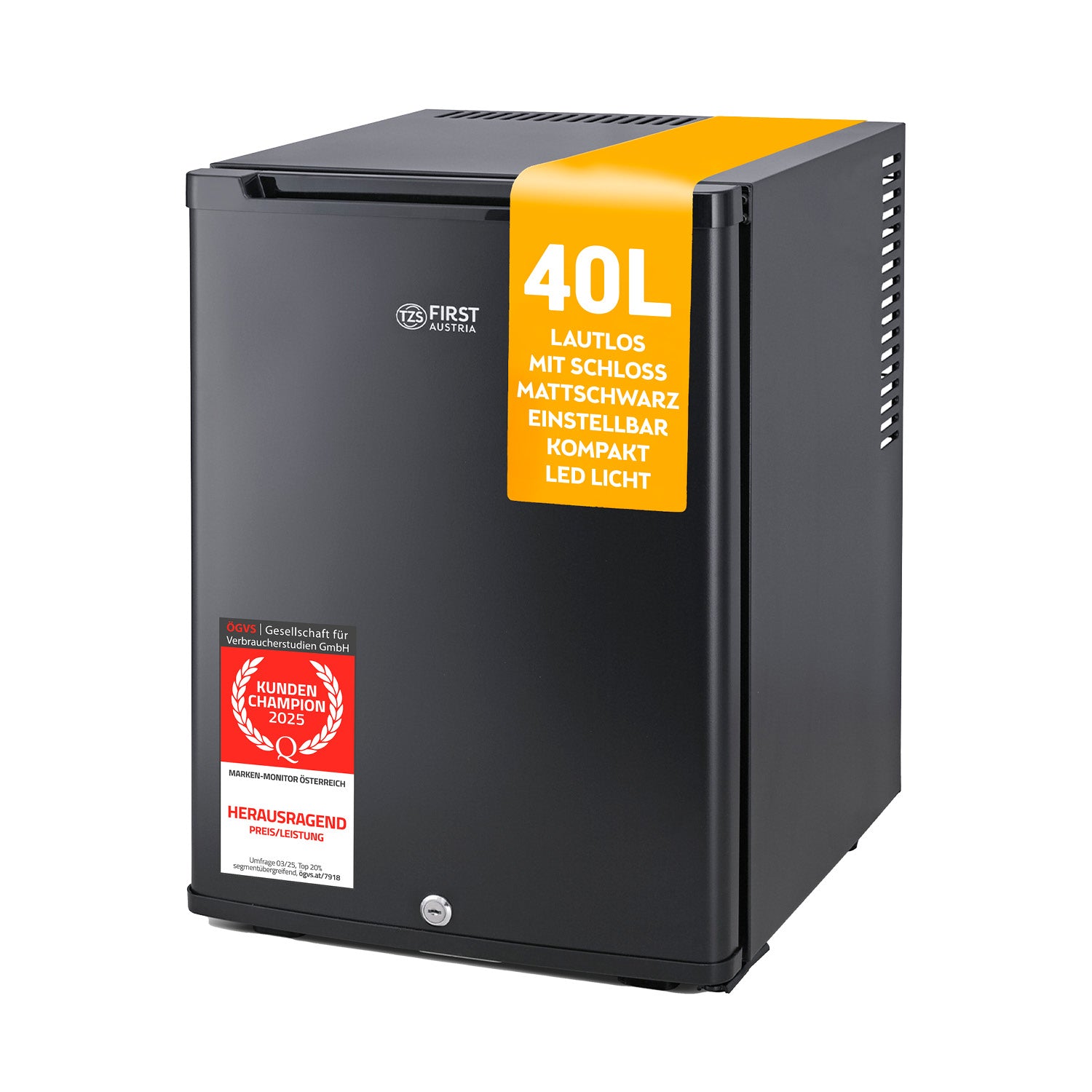 Minikühlschrank, 40L - Mattschwarz