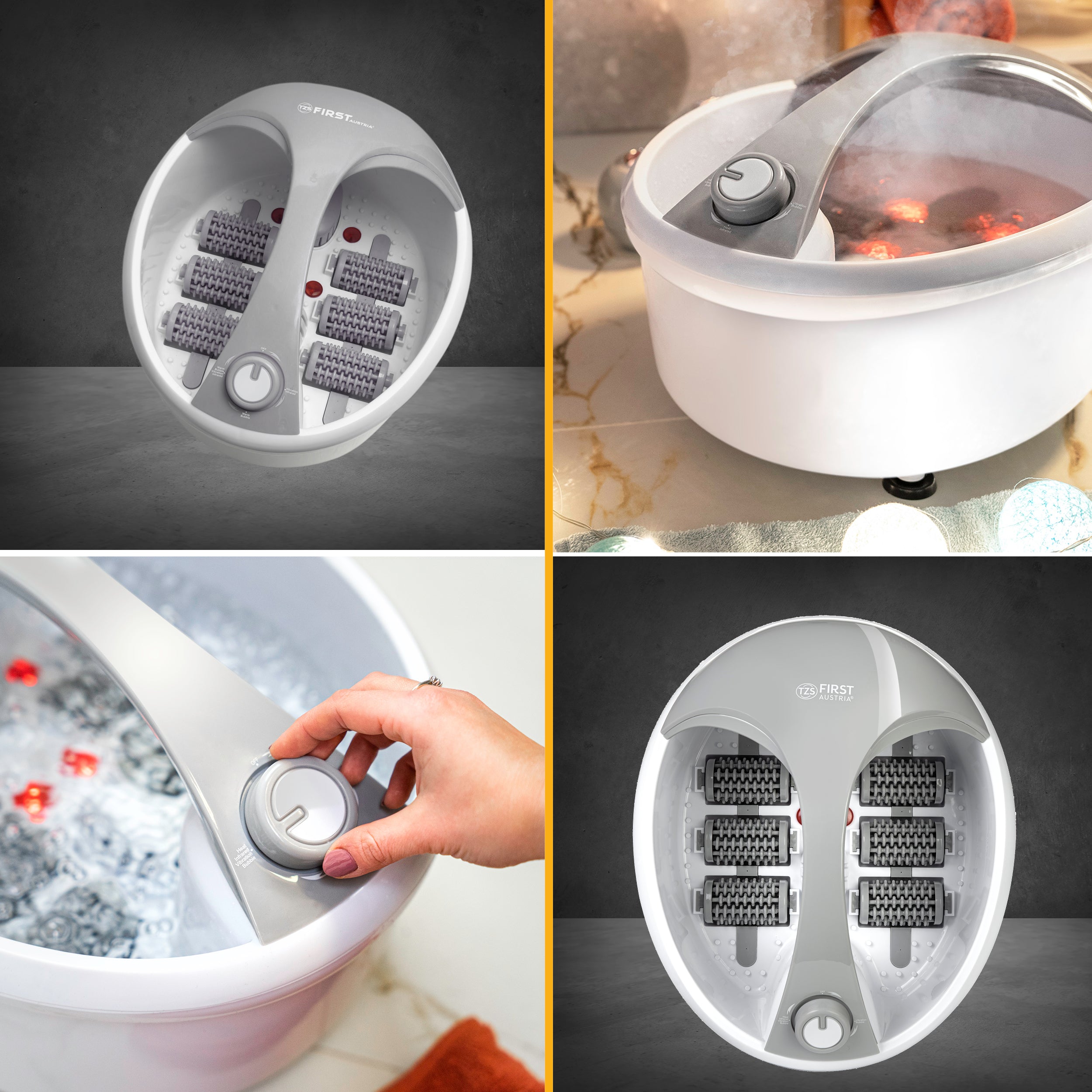 Fußsprudelbad, Vibrationsmassage, Sprudelmassage