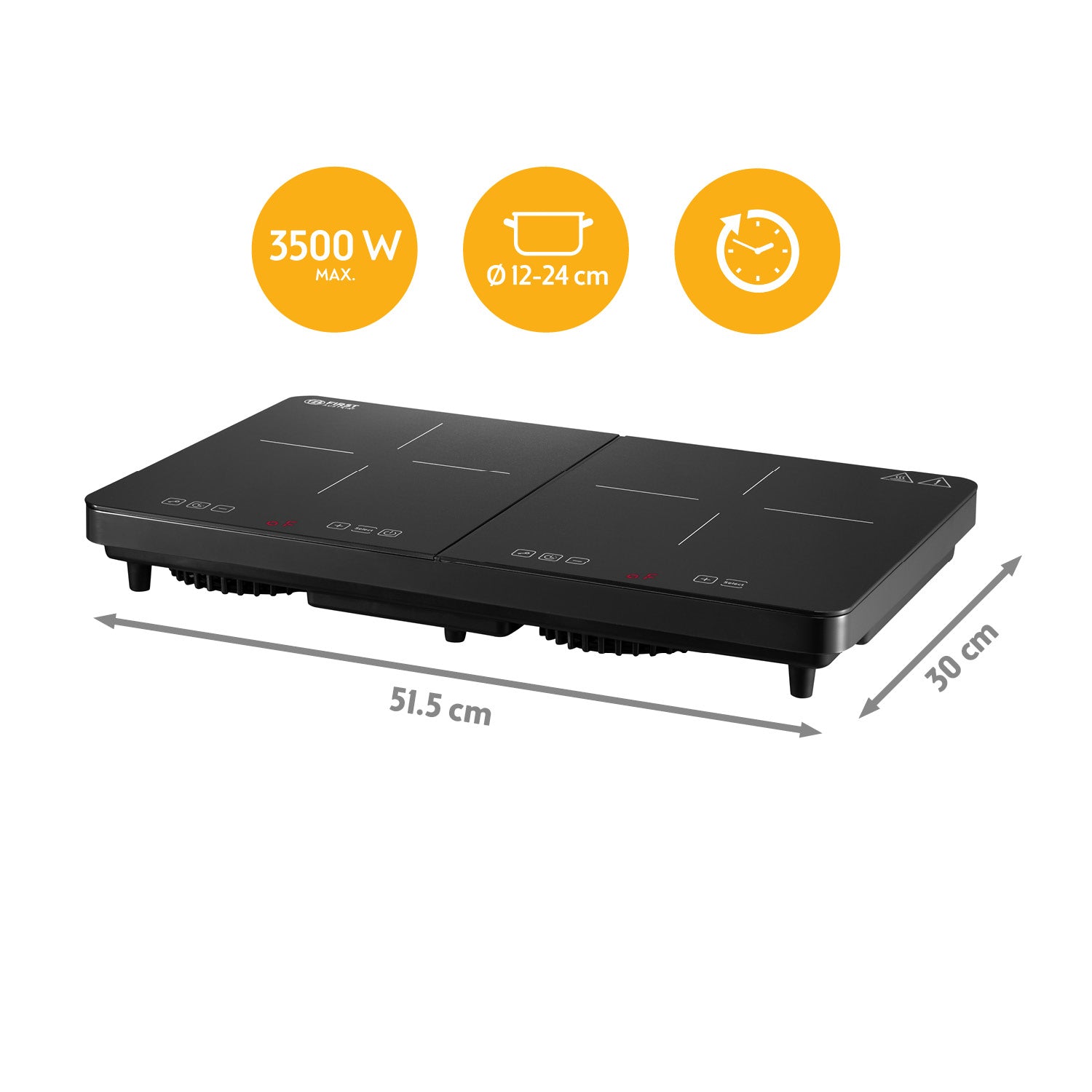 Induktions-Doppelkochplatte Profi, 2 Kochzonen, 3500 W