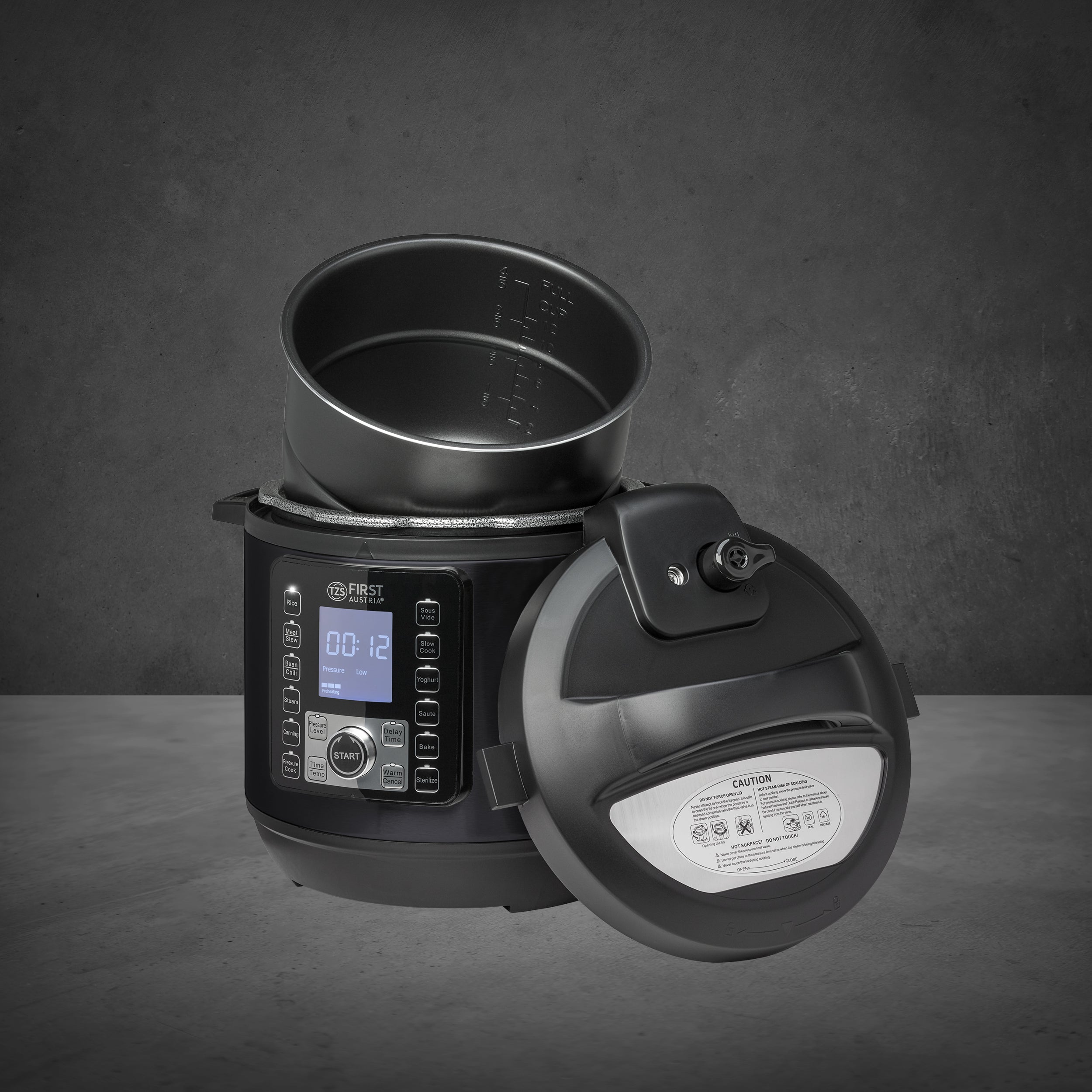 Electric Pressure Cooker 6 L, Multi Cooker, 9 Programs, Grey