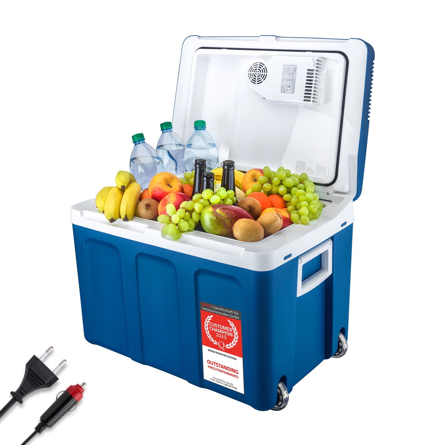 Elektrische Kühlbox 45L, mit Trolleyfunktion, Kühl- & Warmhaltefunktion